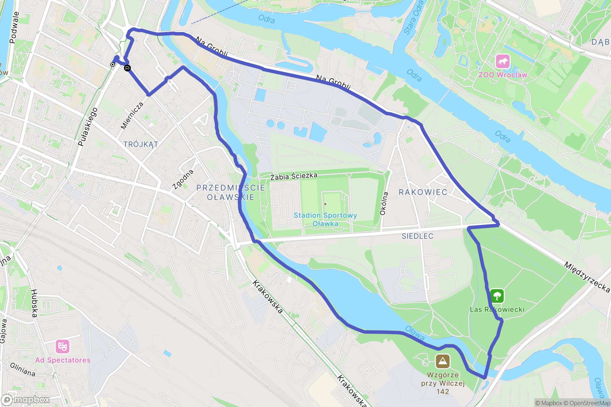 Wrocław: mapa trasy - Poland