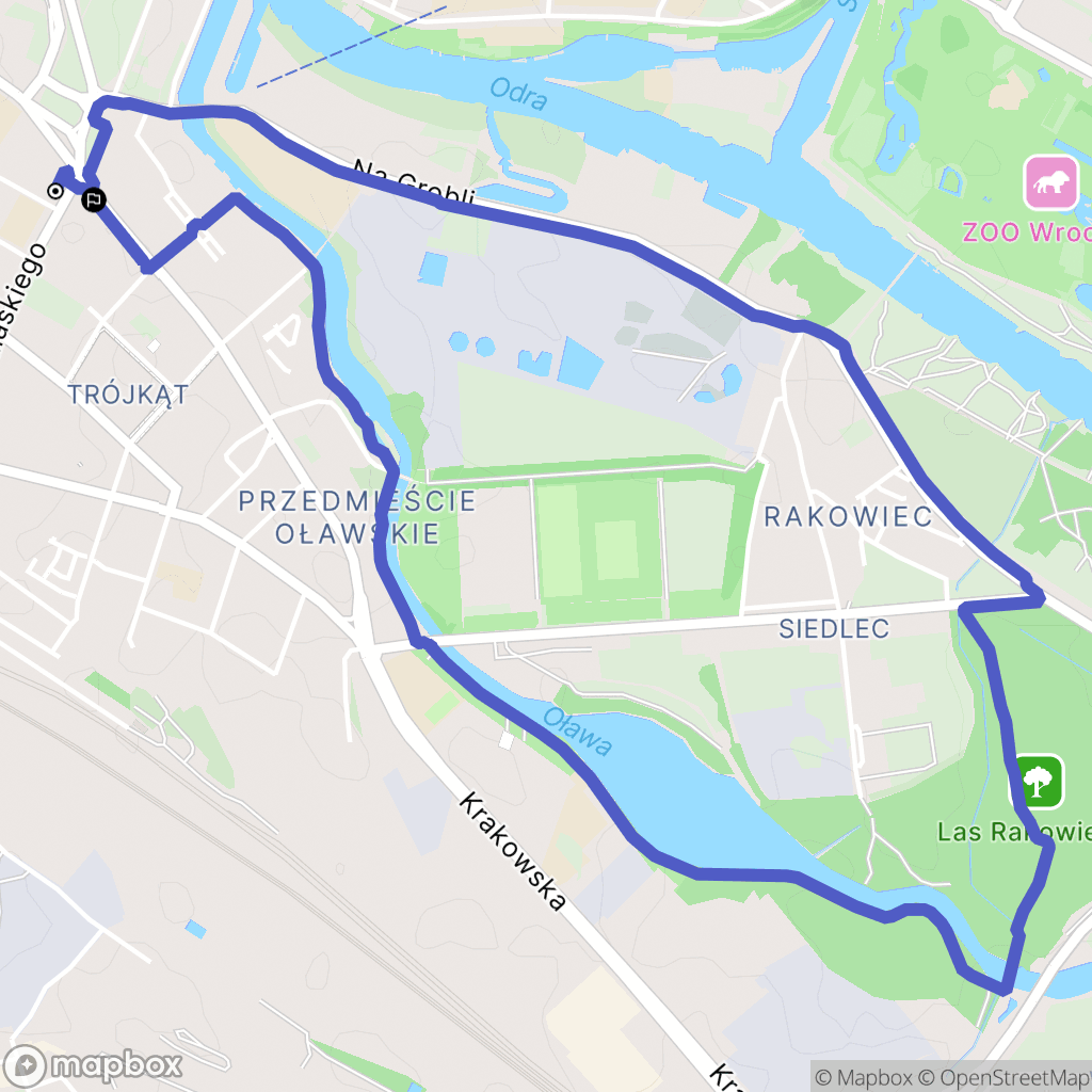 Wrocław: mapa trasy - Poland