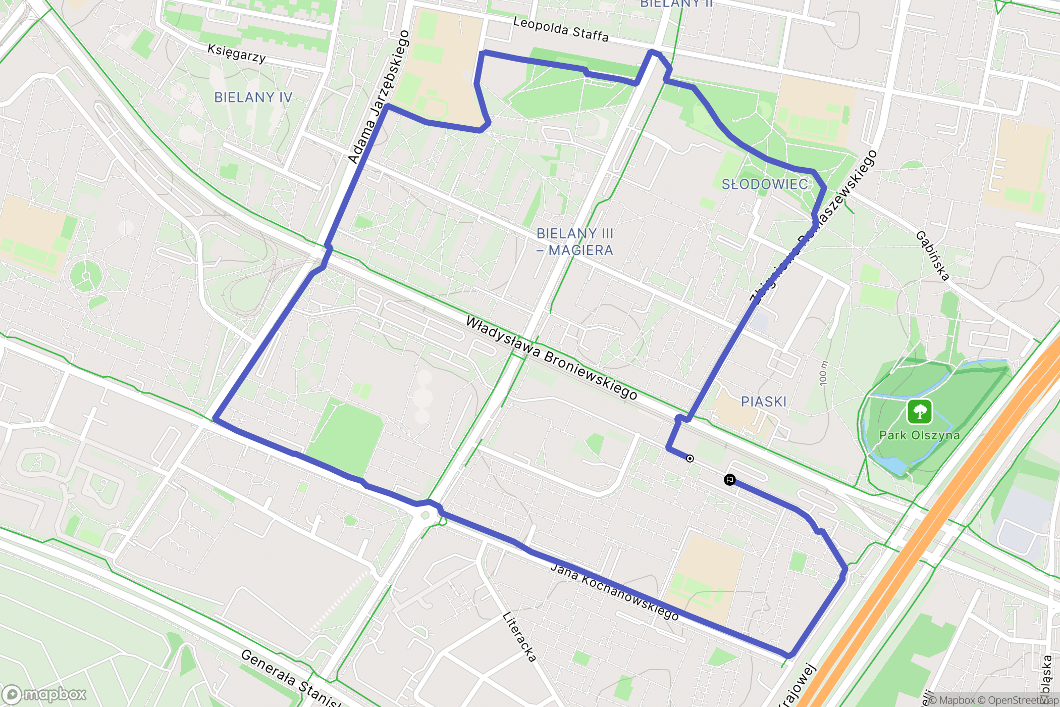 Warszawa: mapa trasy - Poland