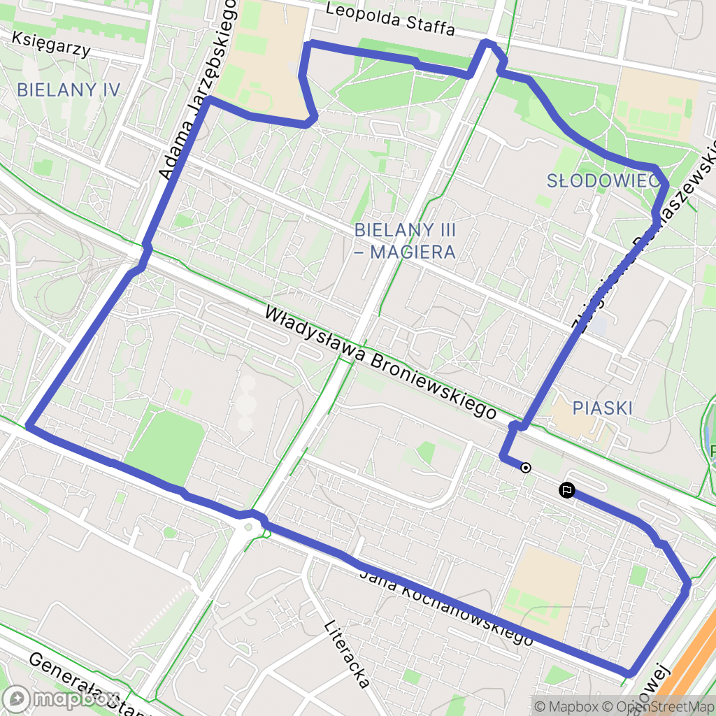 Warszawa: mapa trasy - Poland