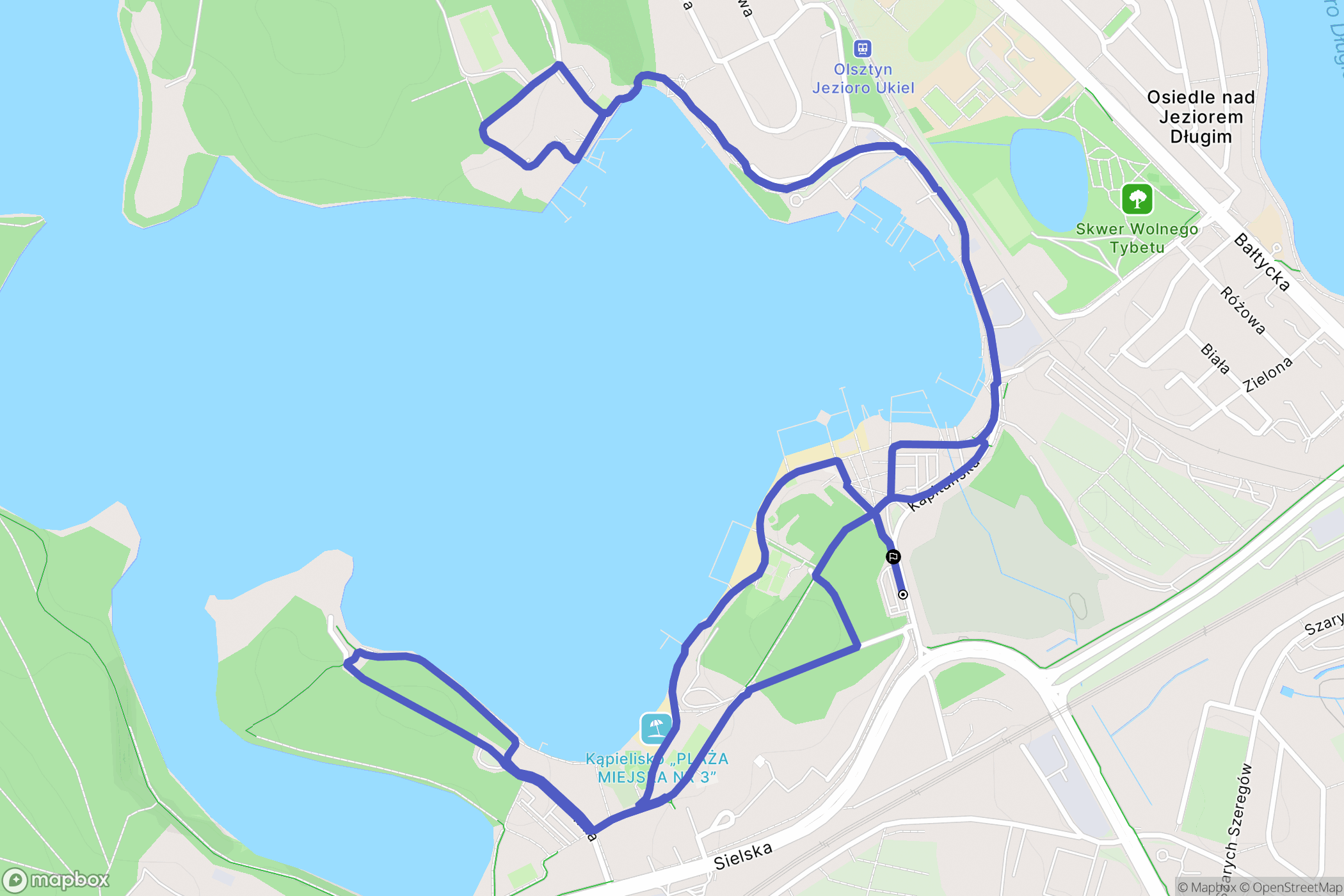 Olsztyn: mapa trasy - Poland