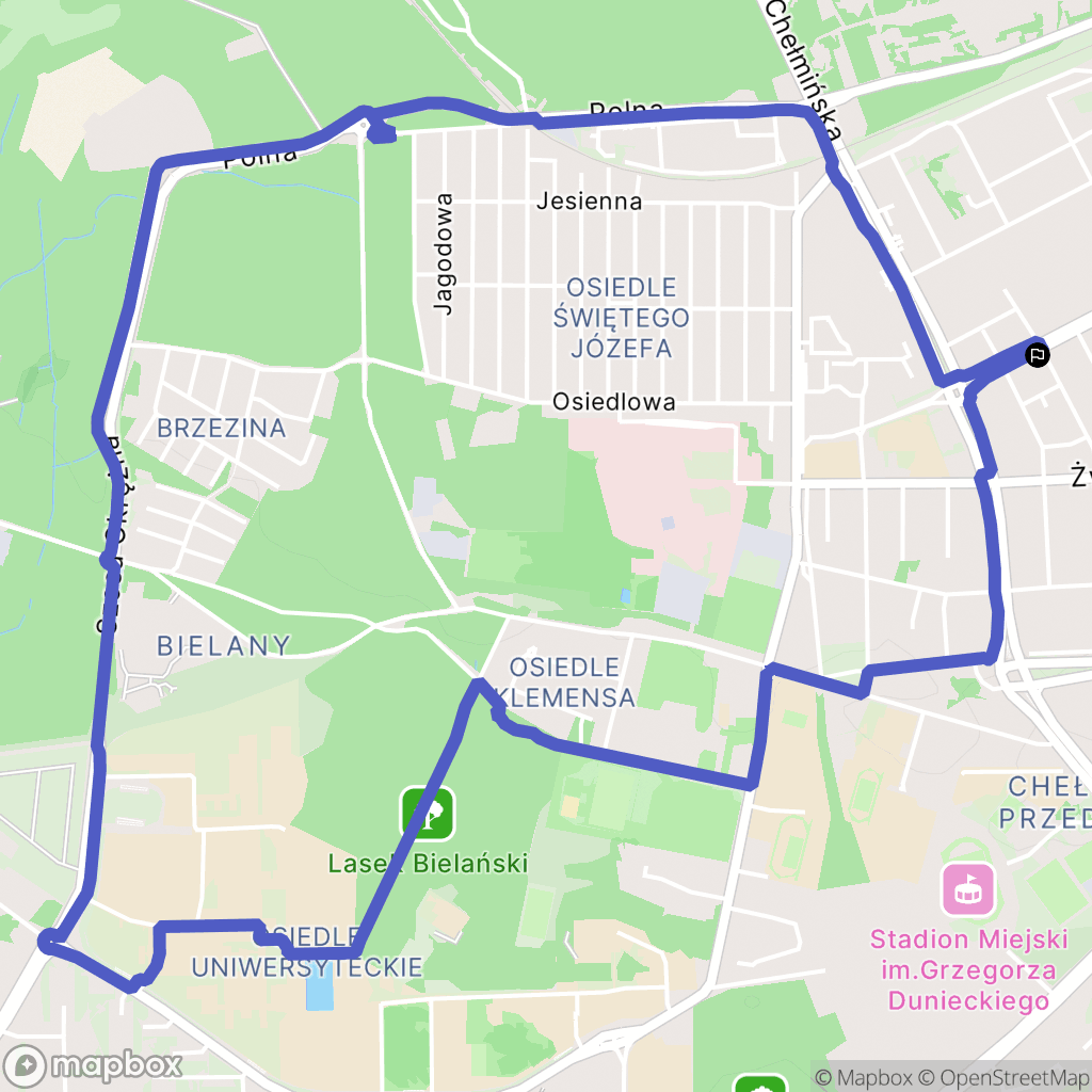 Toruń: mapa trasy - Poland
