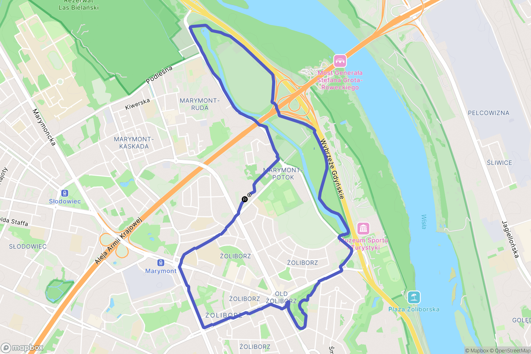 Warszawa: mapa trasy - Poland