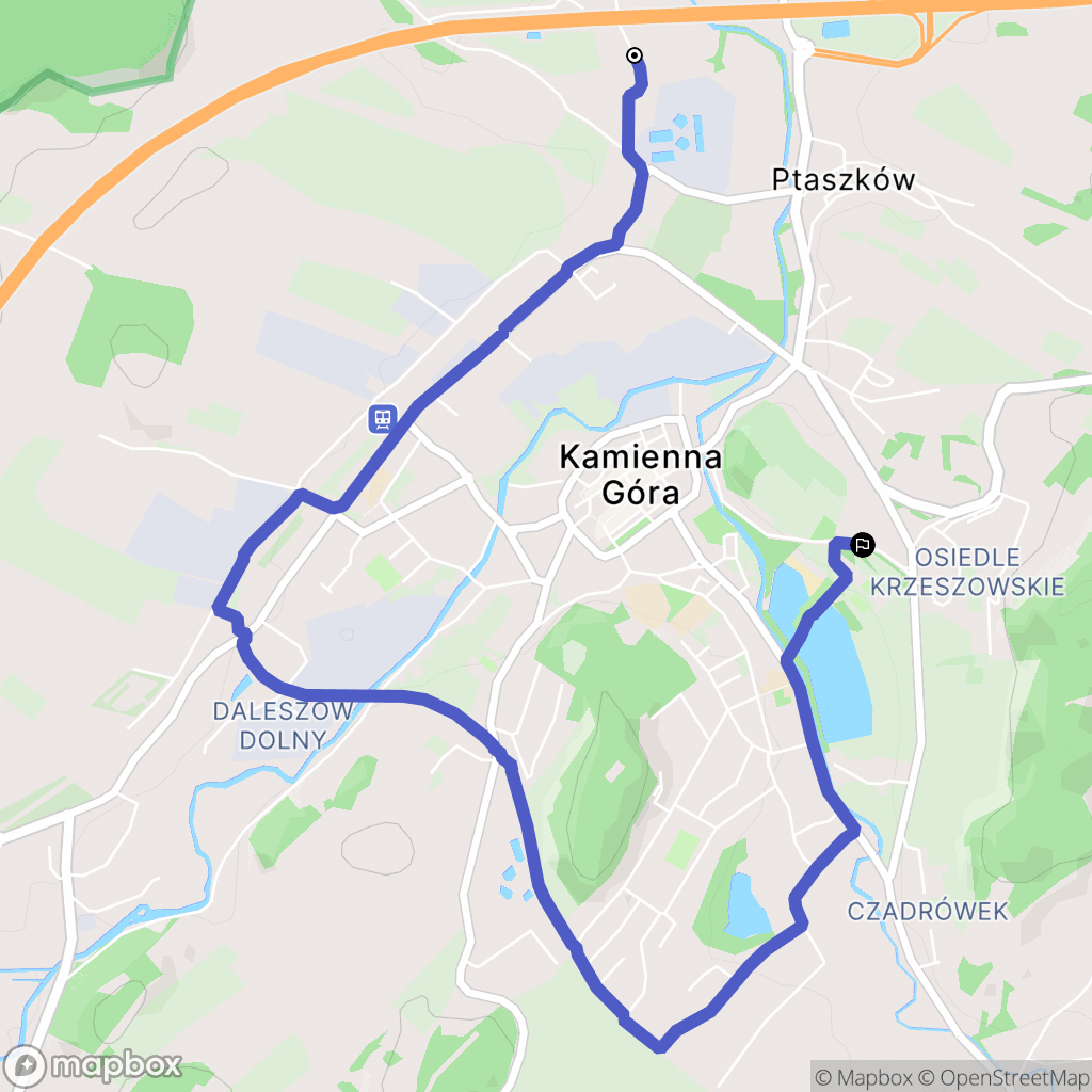 Kamienna Góra: mapa trasy - Poland