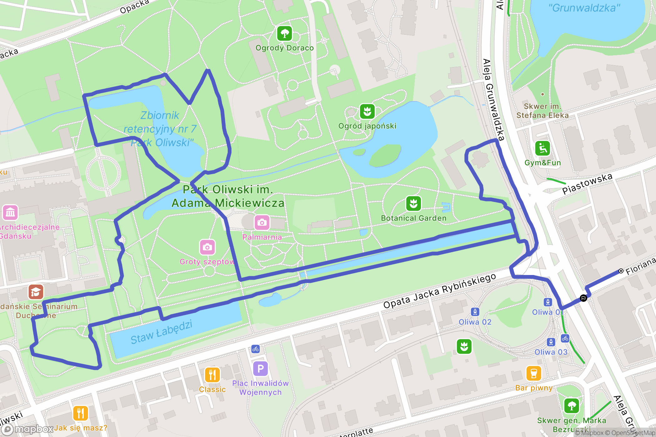 Gdańsk: mapa trasy - Poland
