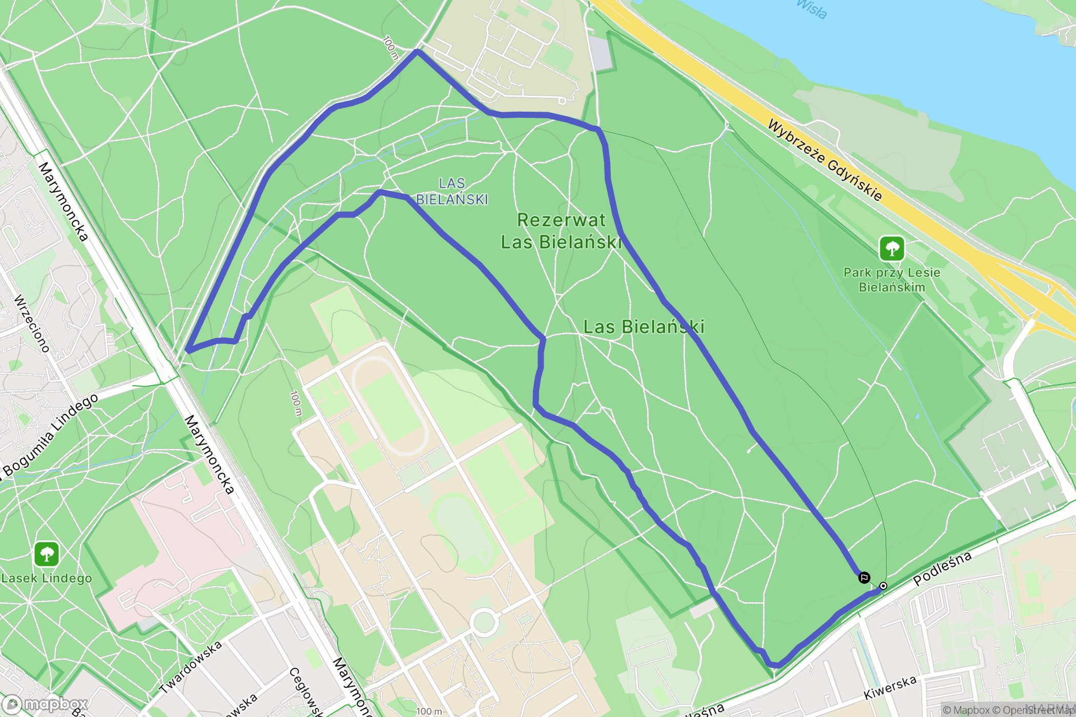 Warszawa: mapa trasy - Poland