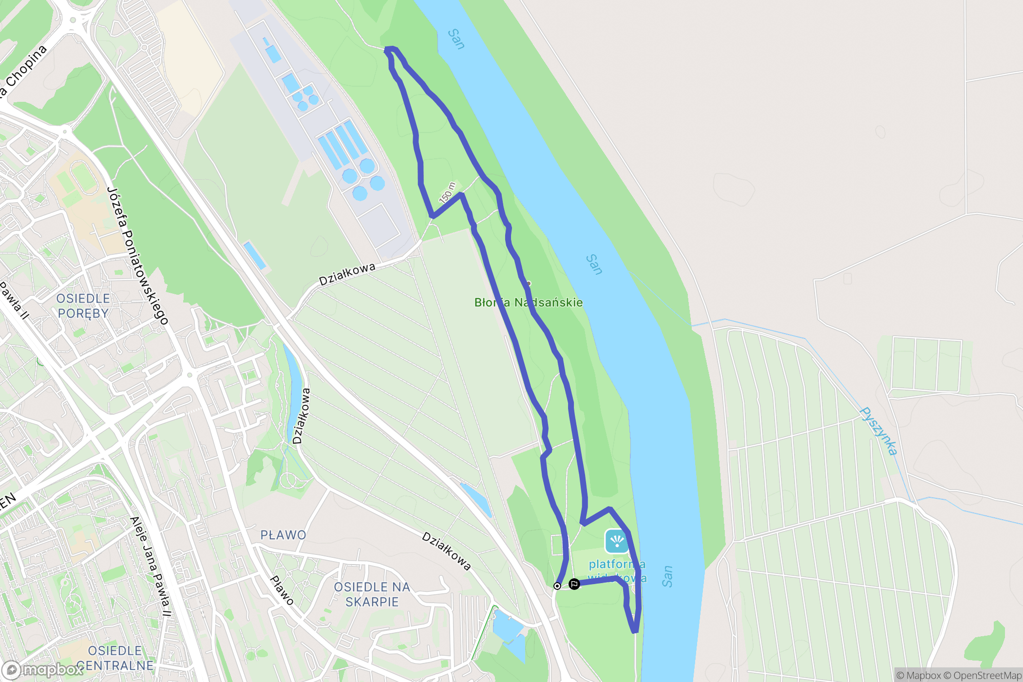 Stalowa Wola: mapa trasy - Poland