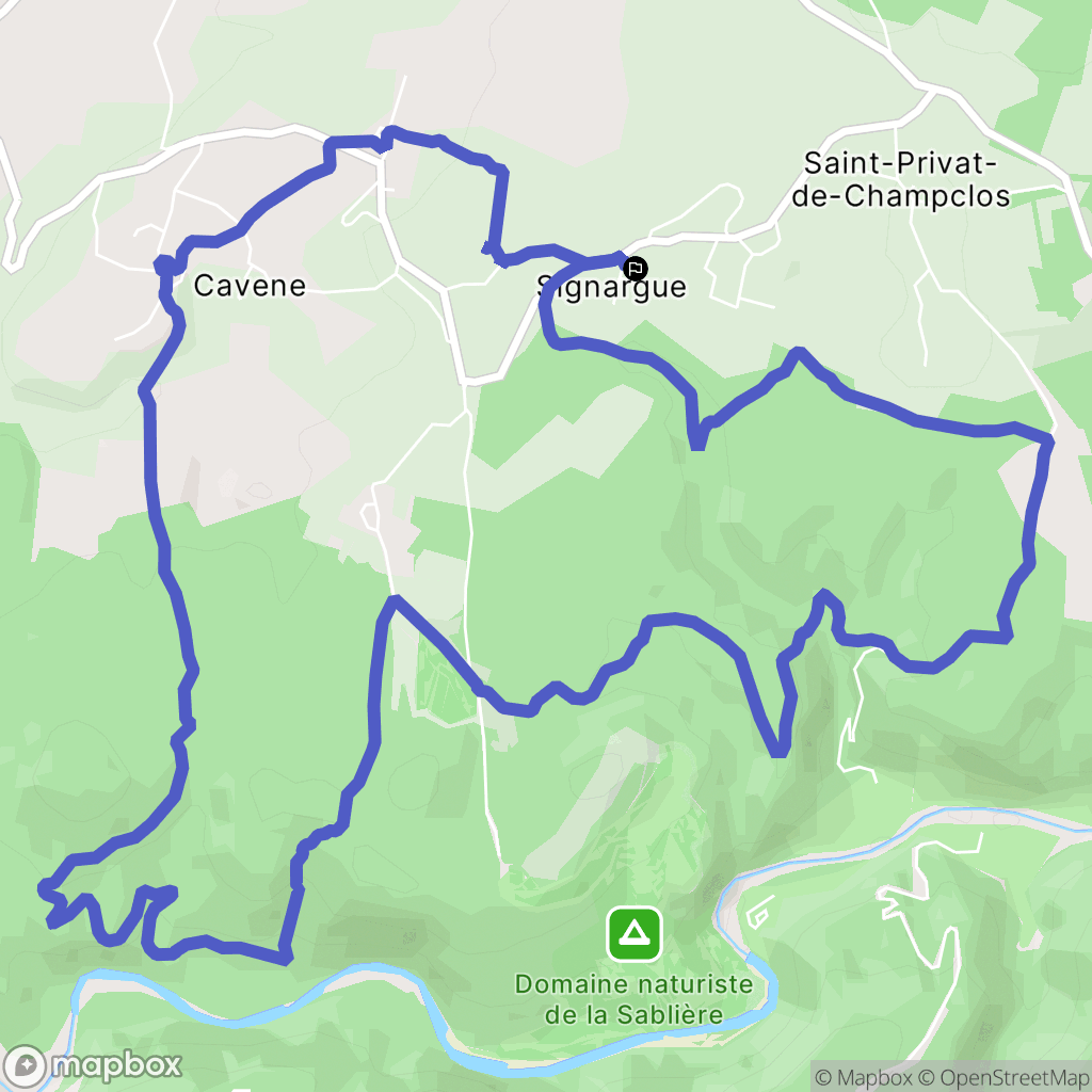Saint-Privat-de-Champclos : carte du parcours de randonnée - France