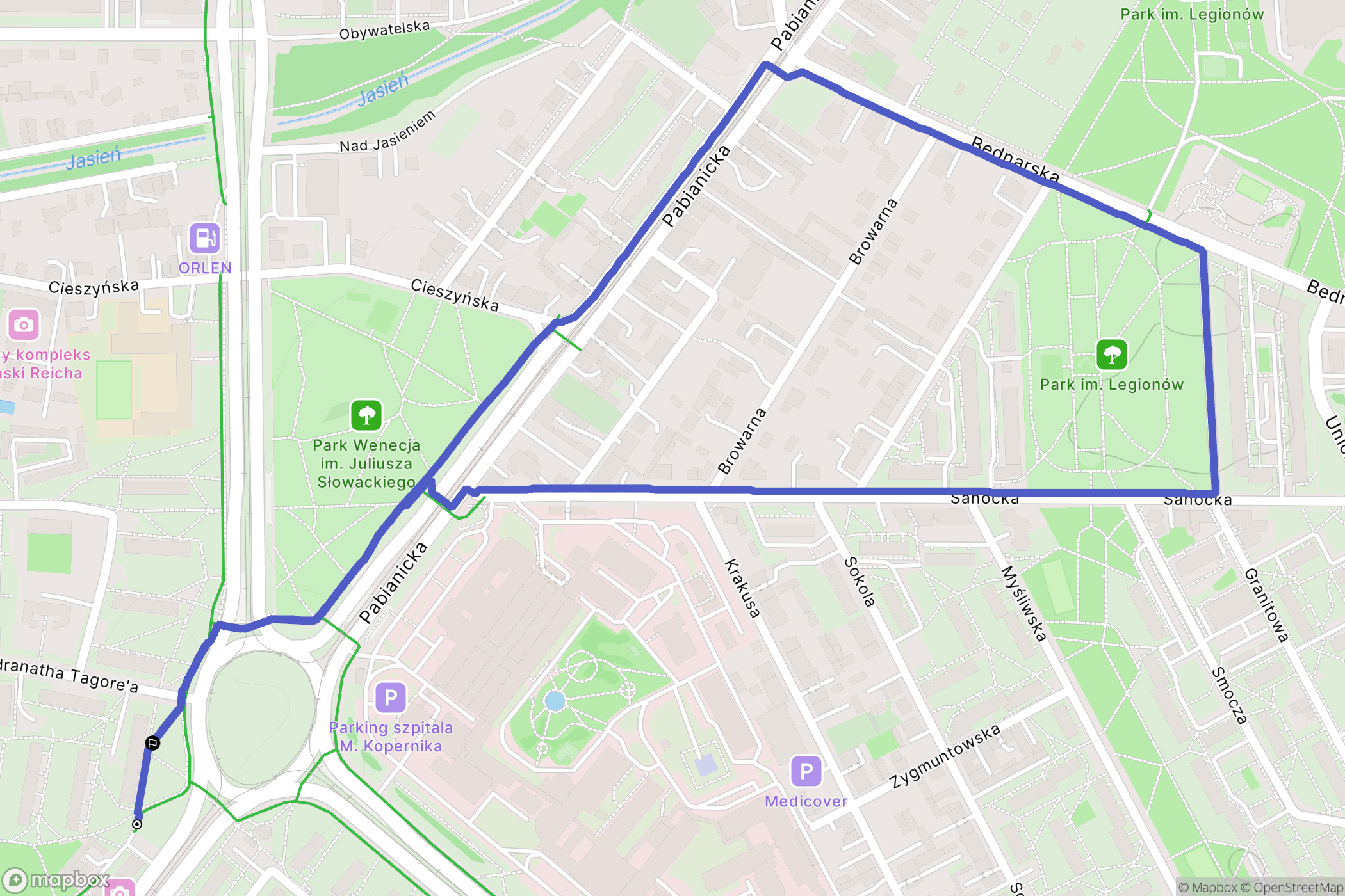 Łódź: mapa trasy - Poland
