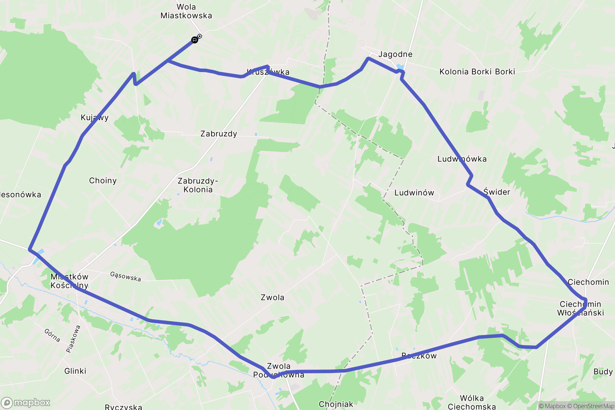 Wola Miastkowska: mapa trasy - Poland