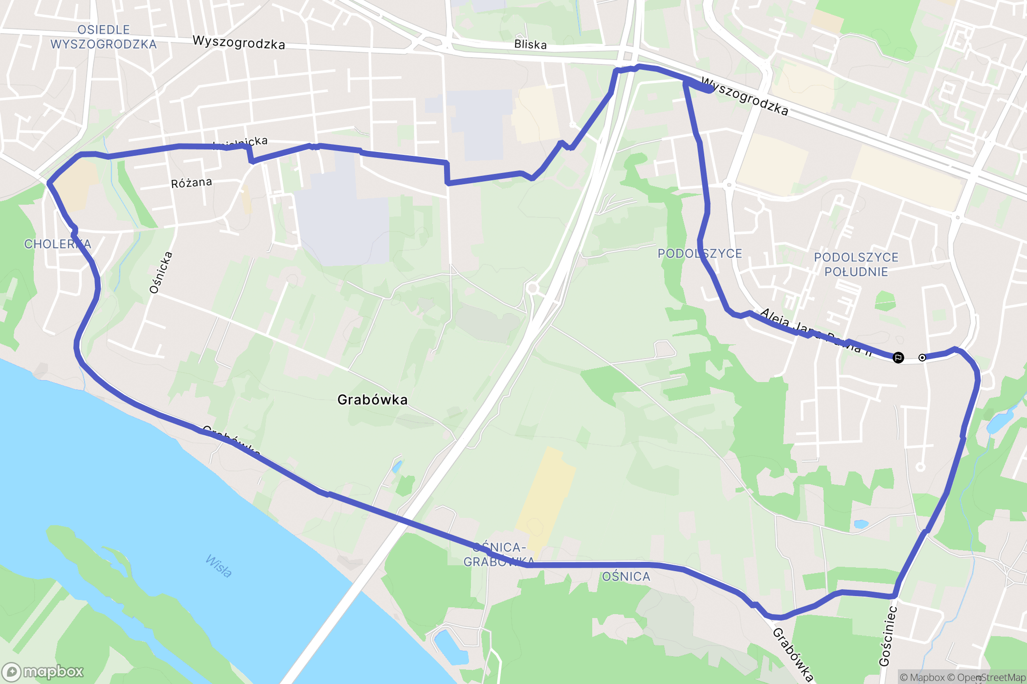 Płock: mapa trasy - Poland