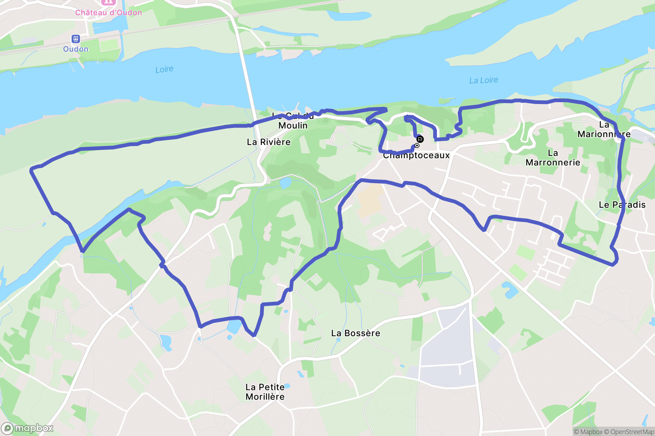 Orée-d'Anjou : carte du parcours de randonnée - France