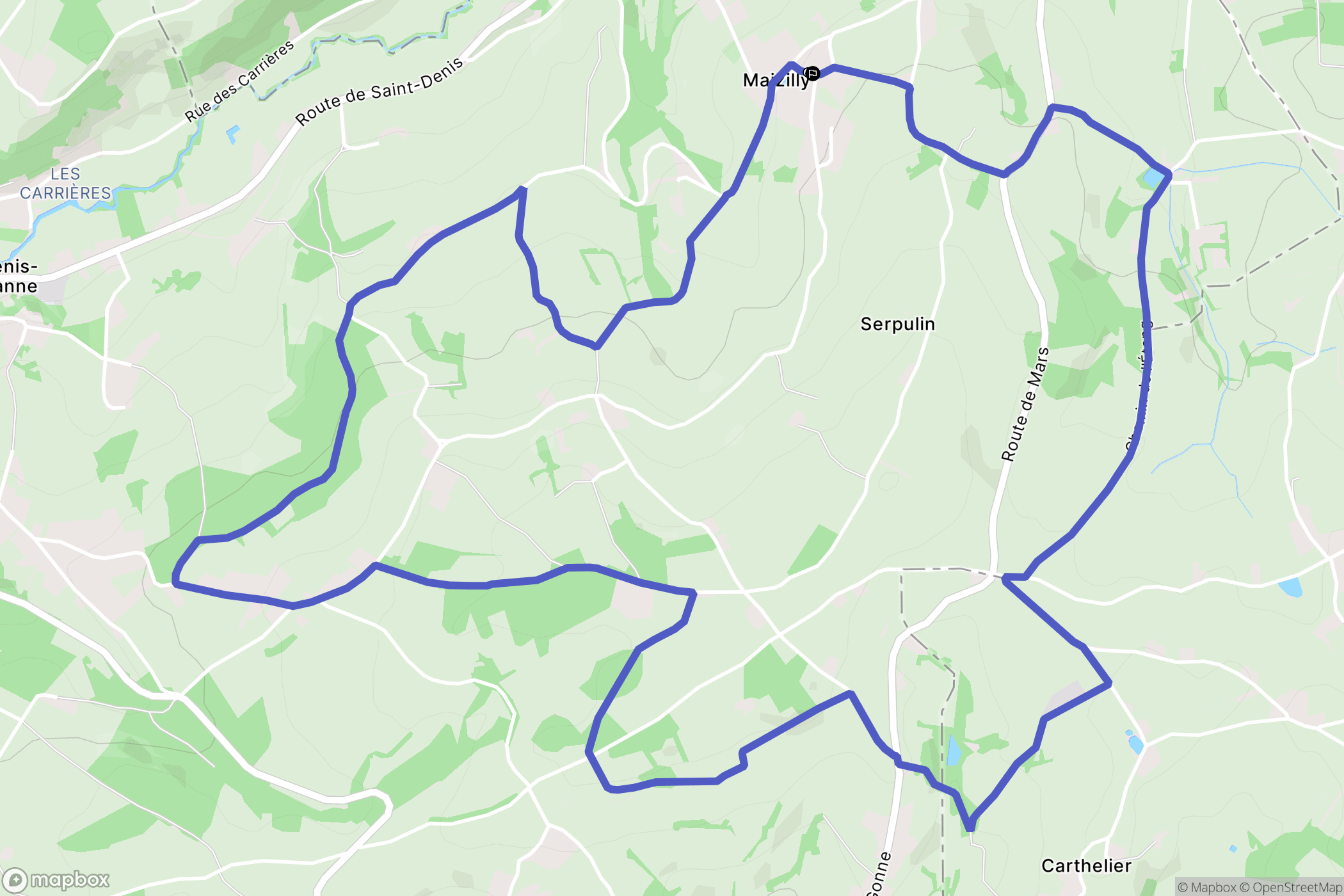 Maizilly : carte du parcours de randonnée - France