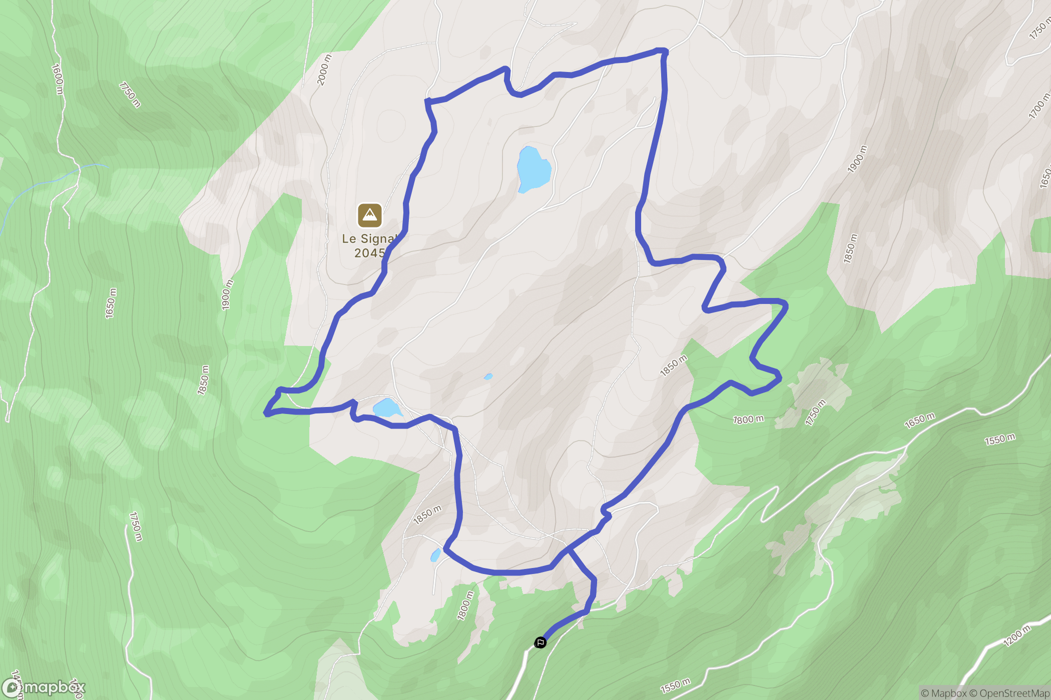 Hautecour : carte du parcours de randonnée - France