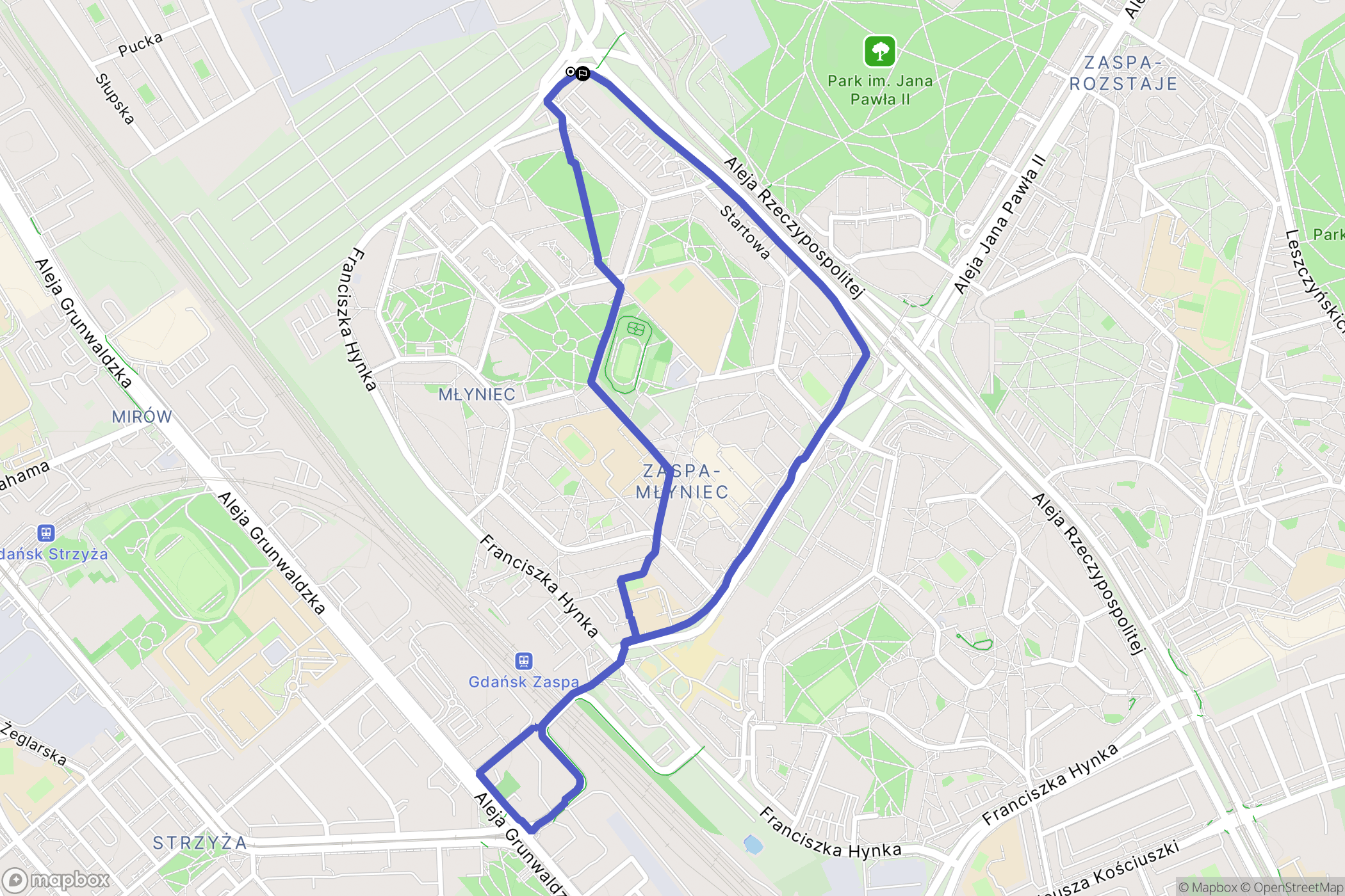 Gdańsk: mapa trasy - Poland