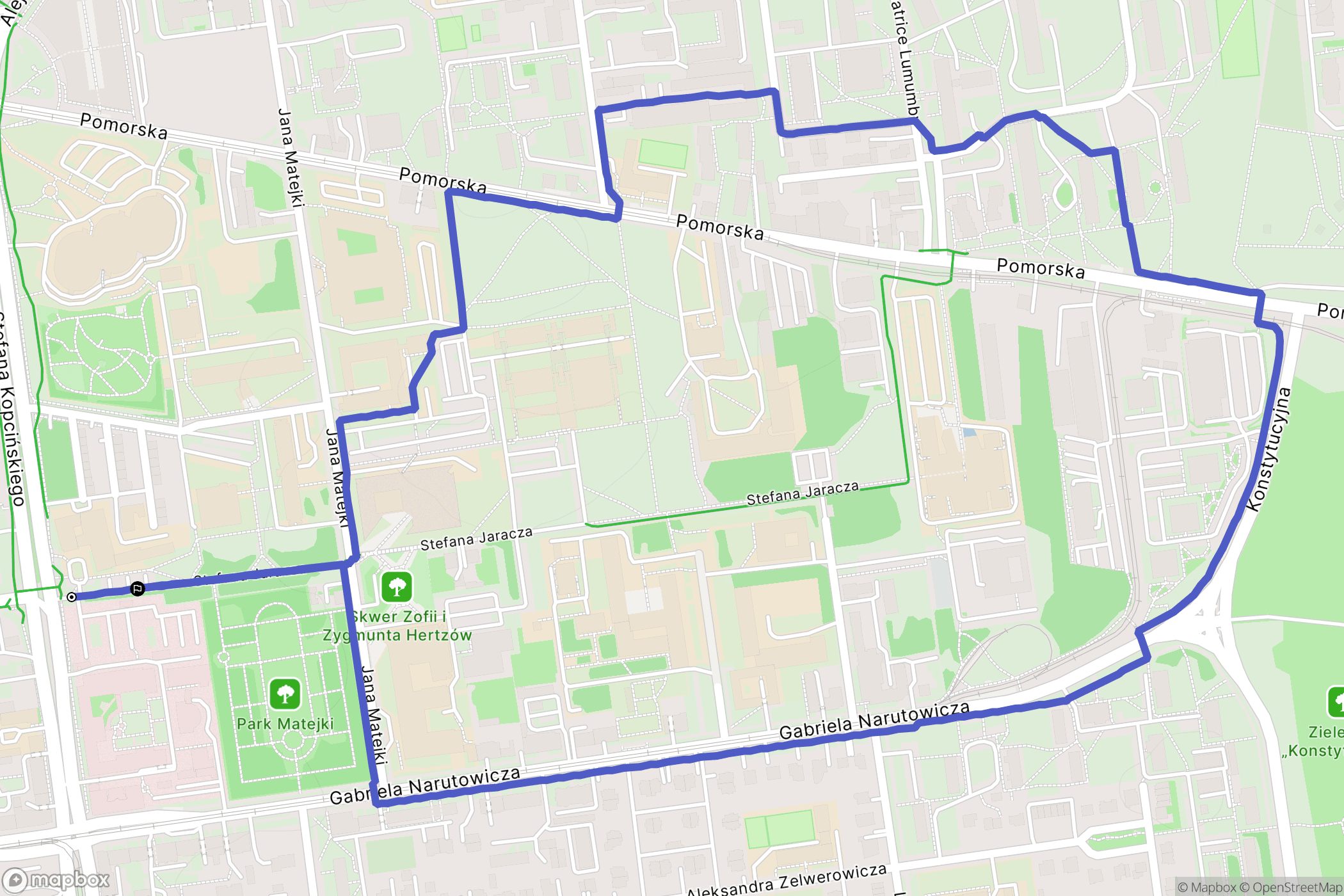 Łódź: mapa trasy - Poland