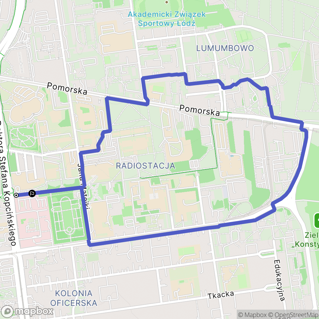 Łódź: mapa trasy - Poland