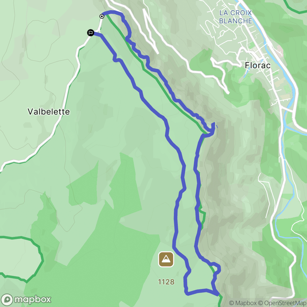 Florac-Trois-Rivières : carte du parcours de randonnée - France