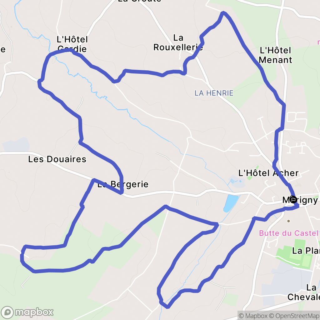Marigny-le-Lozon : carte du parcours de randonnée - France