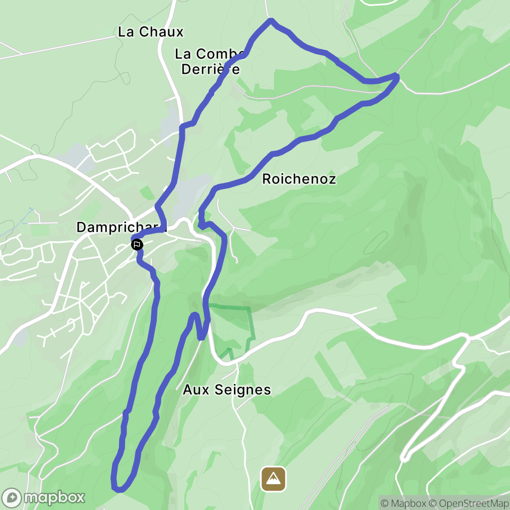 Damprichard : carte du parcours de randonnée - France