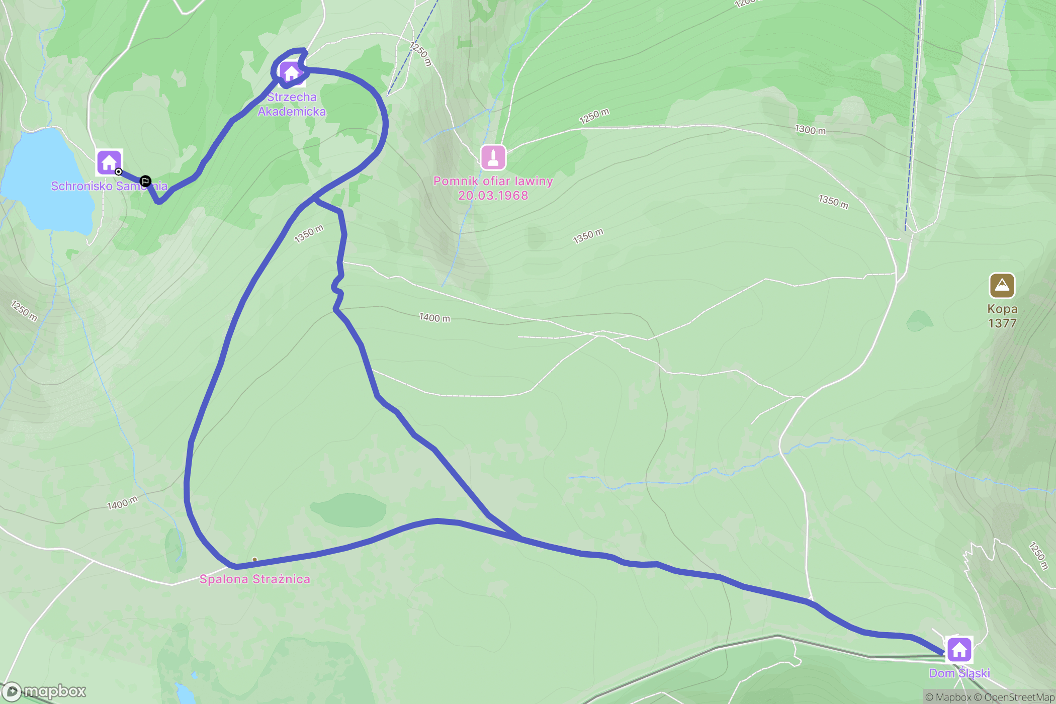 Karpacz: mapa trasy - Poland
