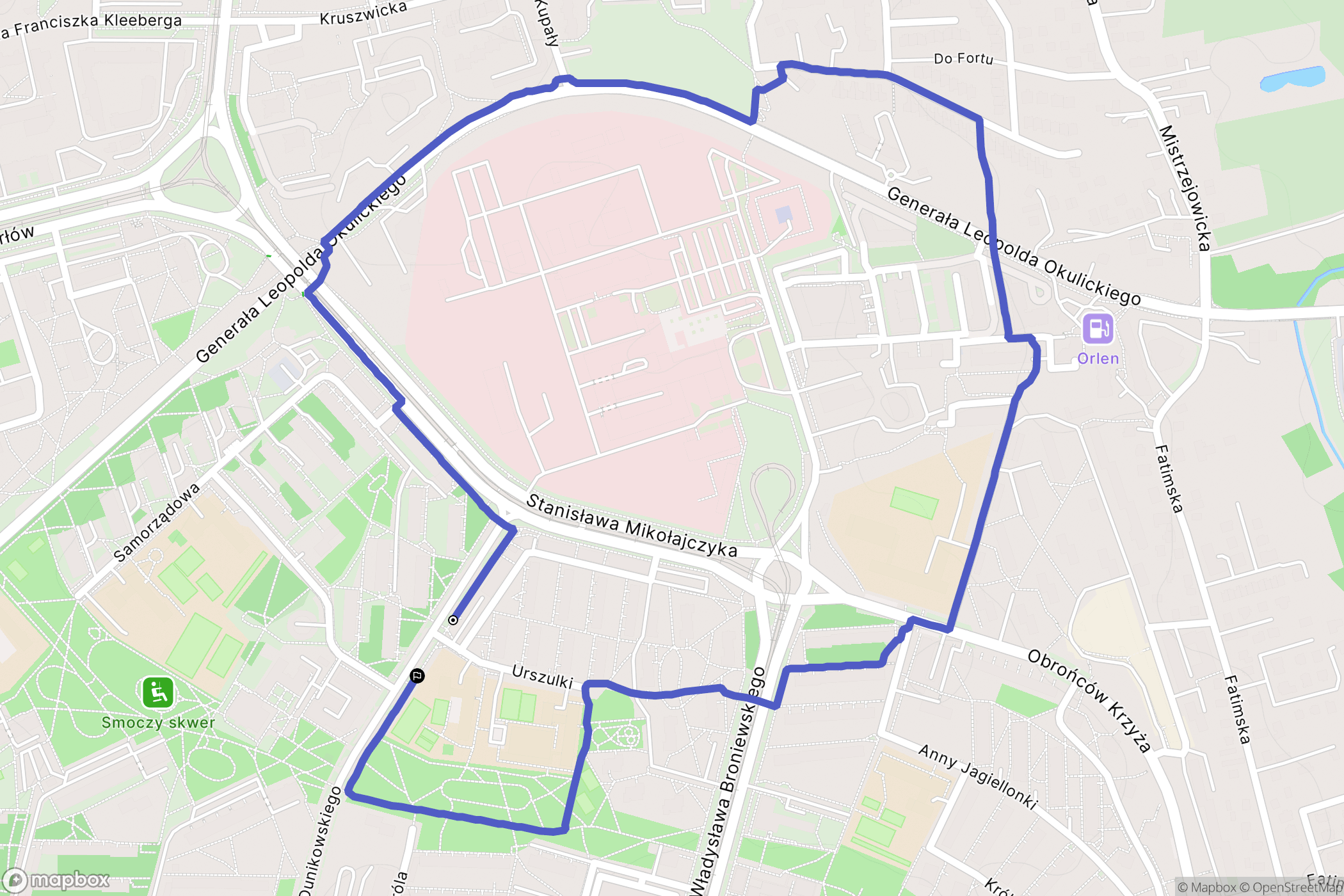 Kraków: mapa trasy - Poland