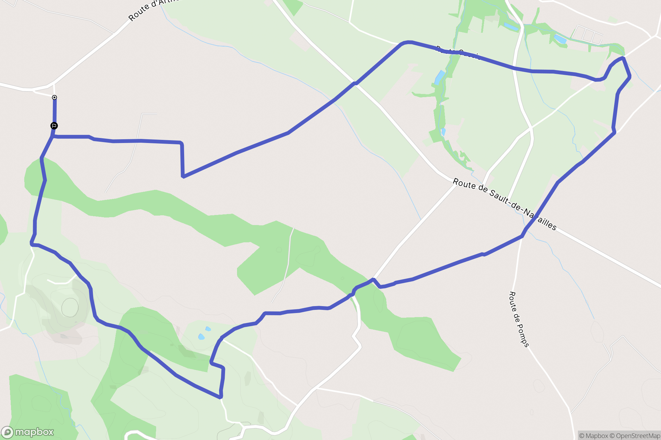 Arthez-de-Béarn : carte du parcours de randonnée - France