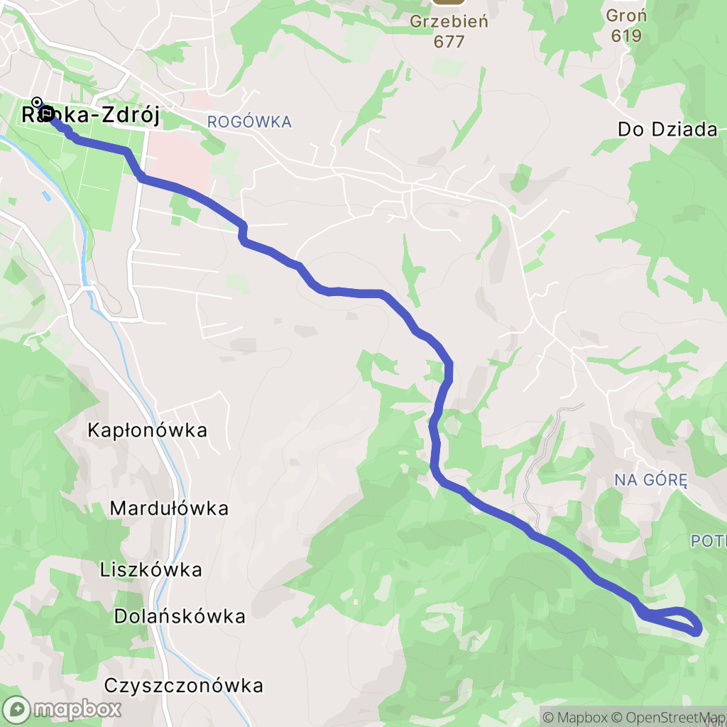 Rabka-Zdrój: mapa trasy - Poland