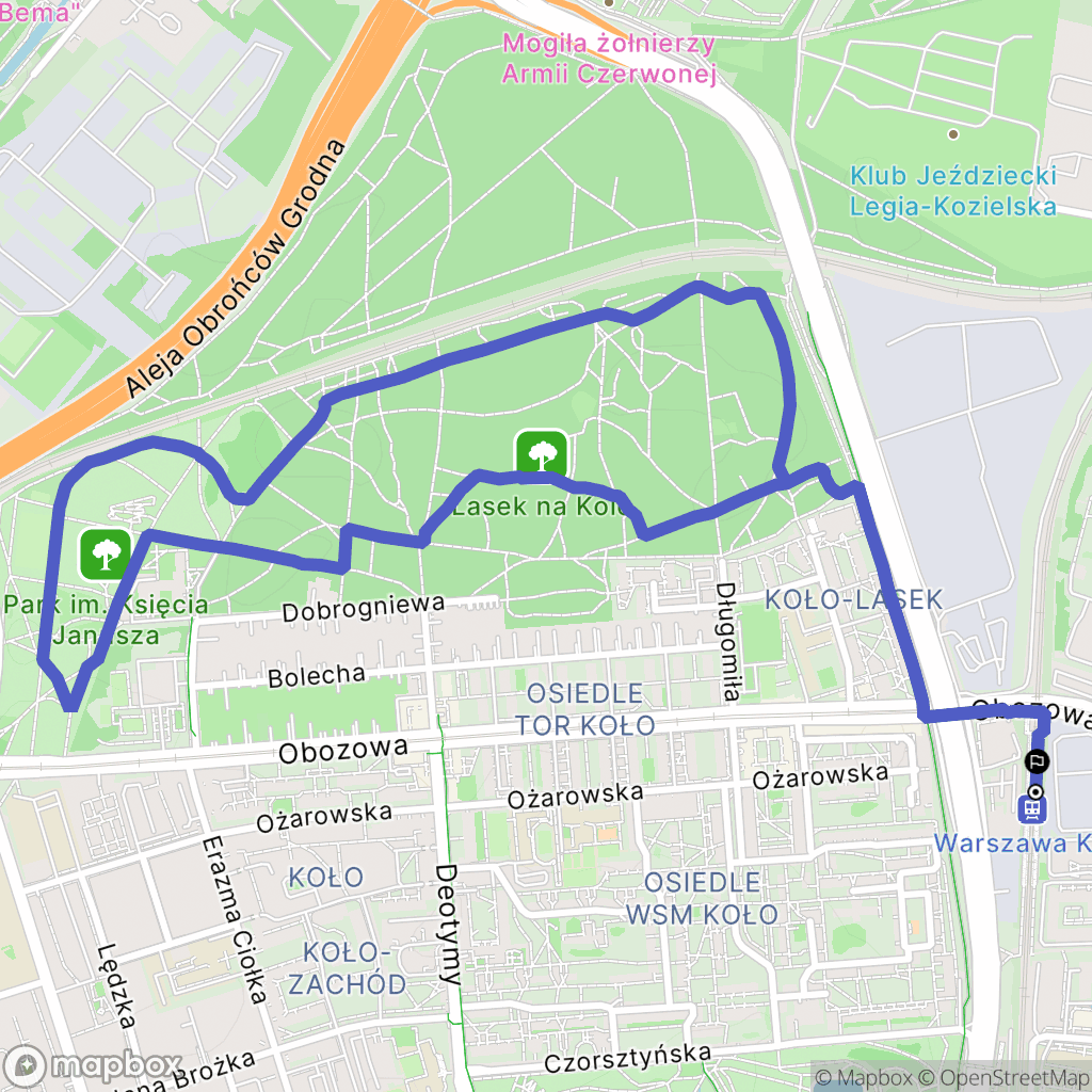 Warszawa: mapa trasy - Poland