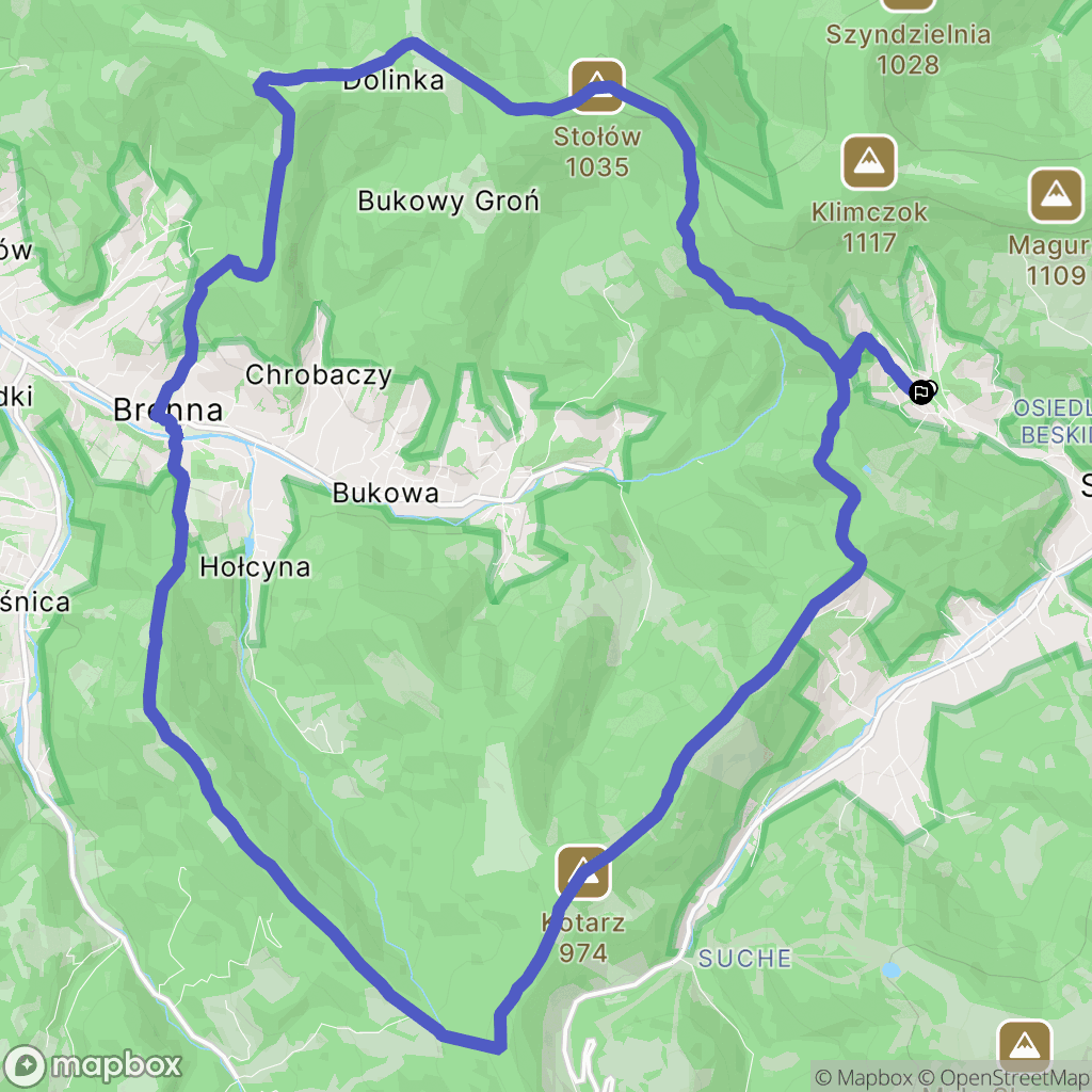 Szczyrk: mapa trasy - Poland