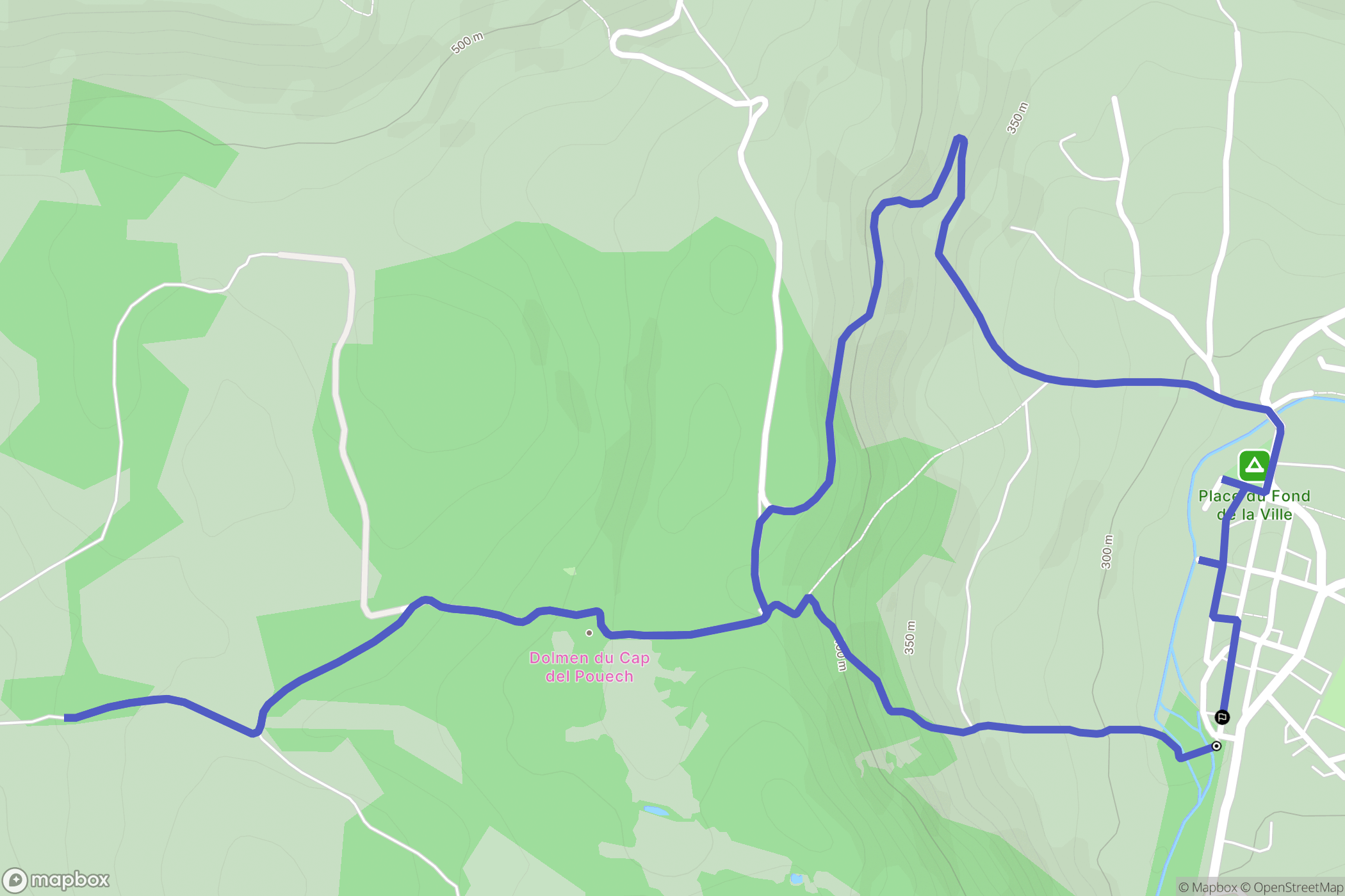 Le Mas-d'Azil : carte du parcours de randonnée - France