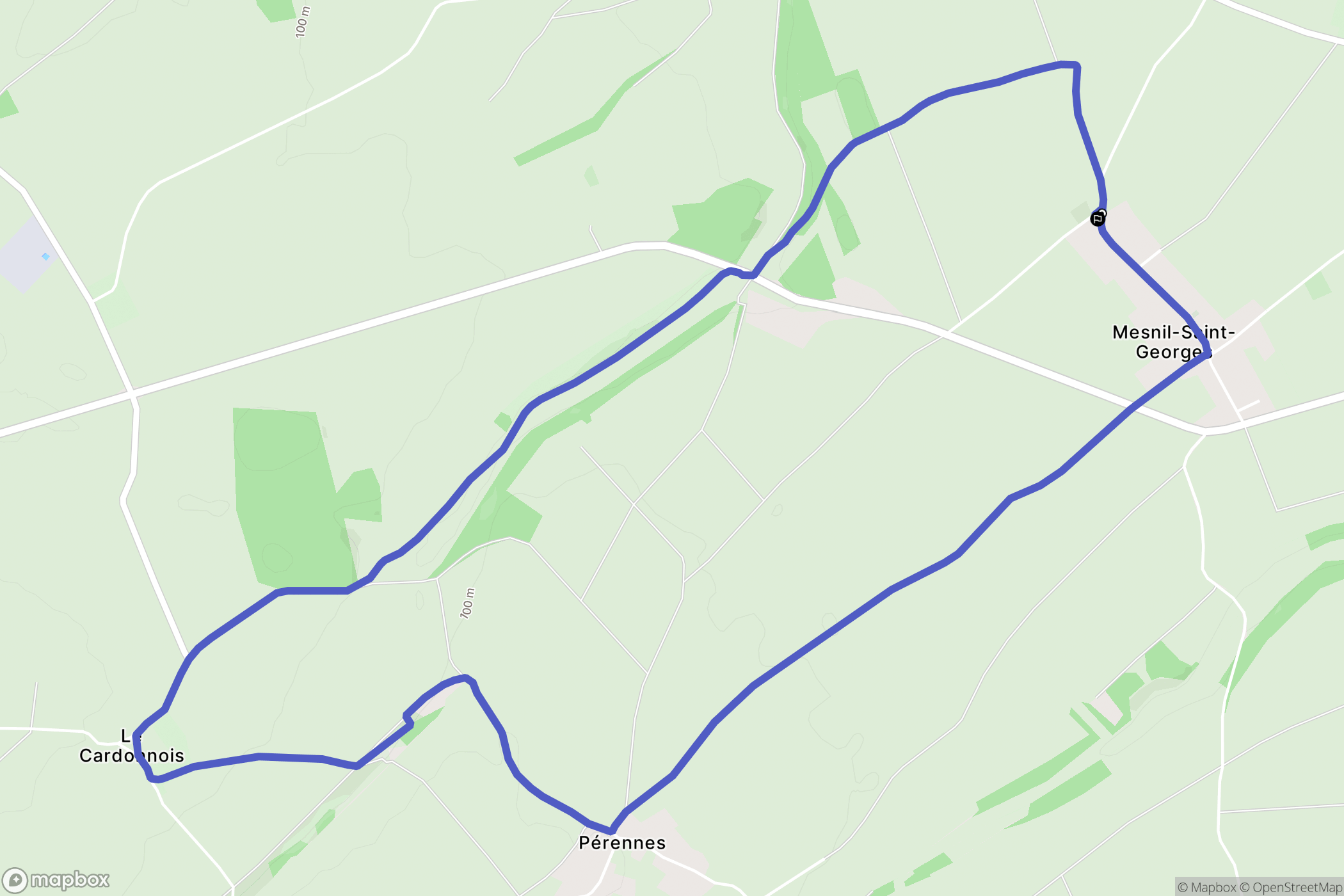 Mesnil-Saint-Georges : carte du parcours de randonnée - France
