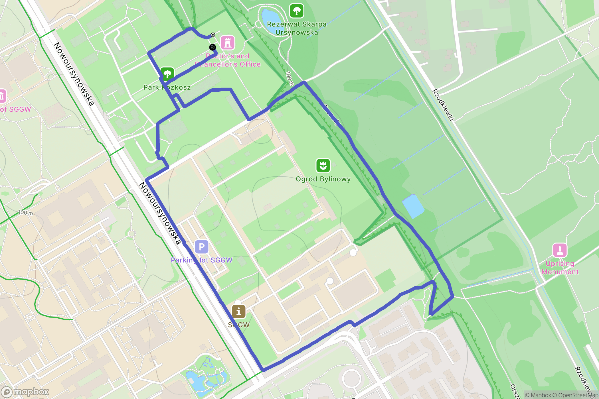 Warszawa: mapa trasy - Poland