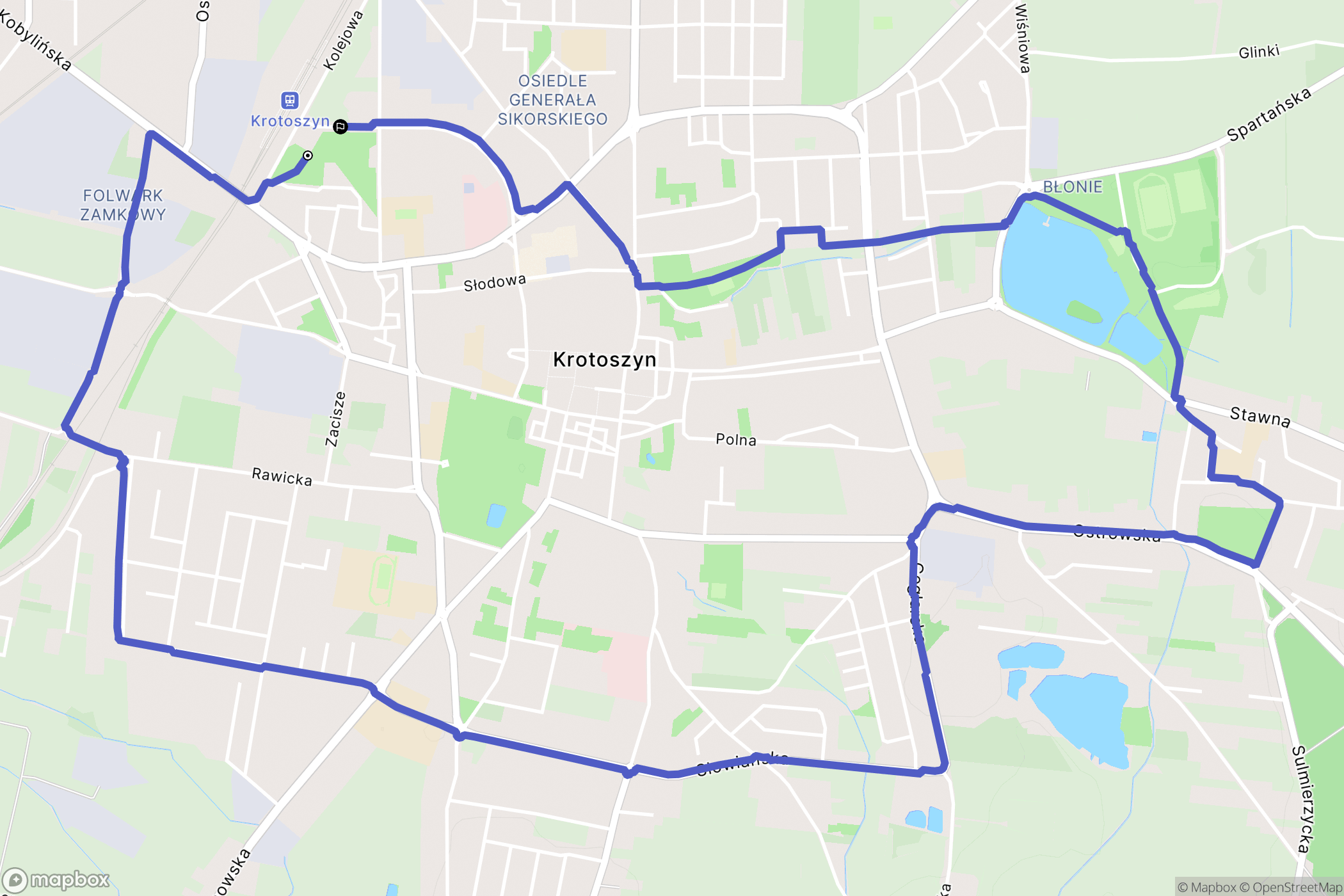 Krotoszyn: mapa trasy - Poland