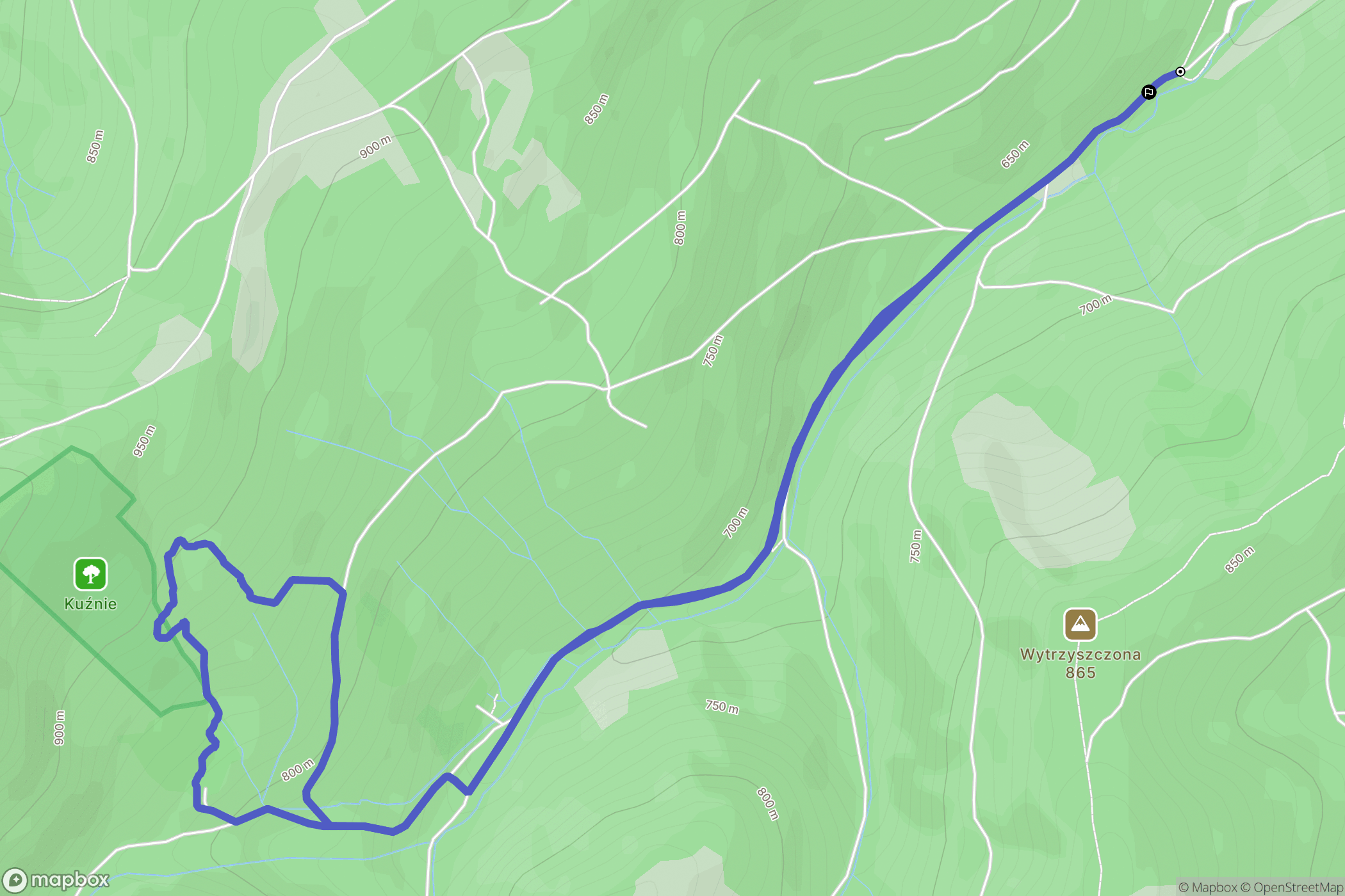 Lipowa: mapa trasy - Poland