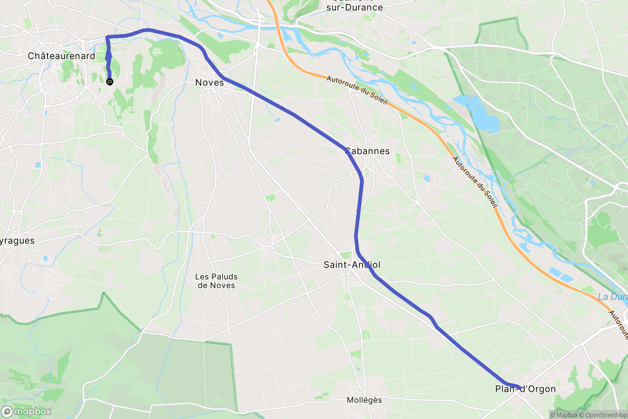 Châteaurenard : carte du parcours de randonnée - France