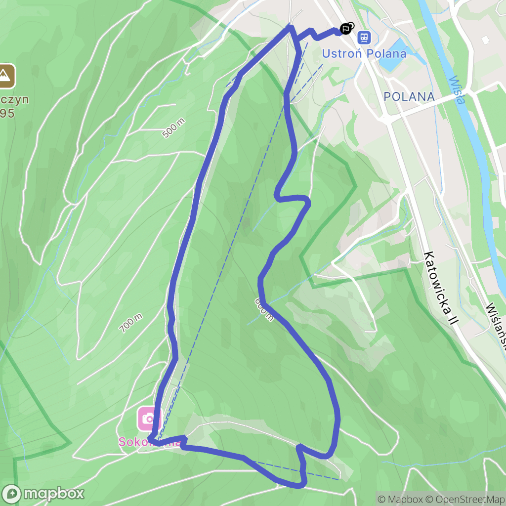 Ustroń: mapa trasy - Poland
