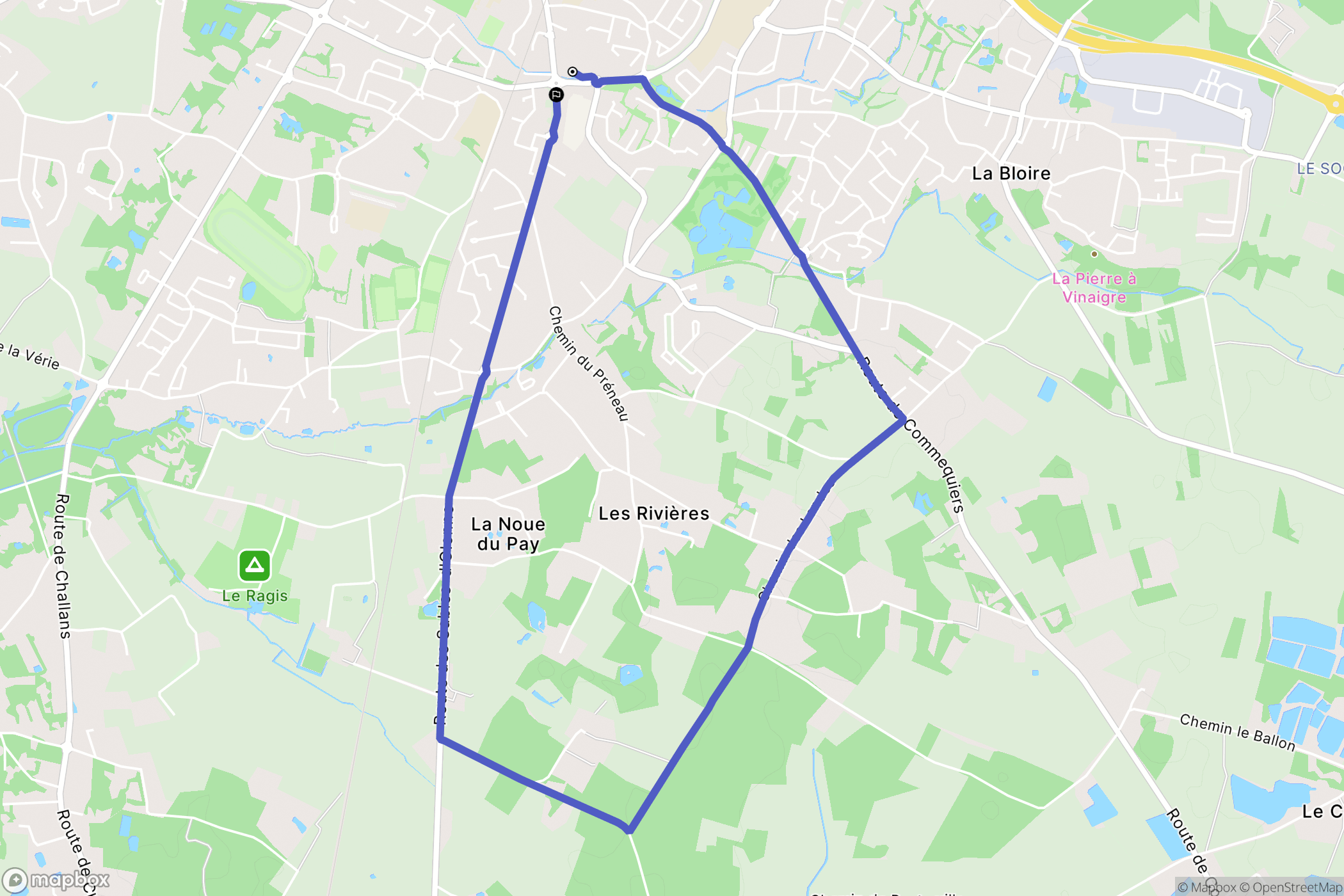 Challans : carte du parcours de randonnée - France