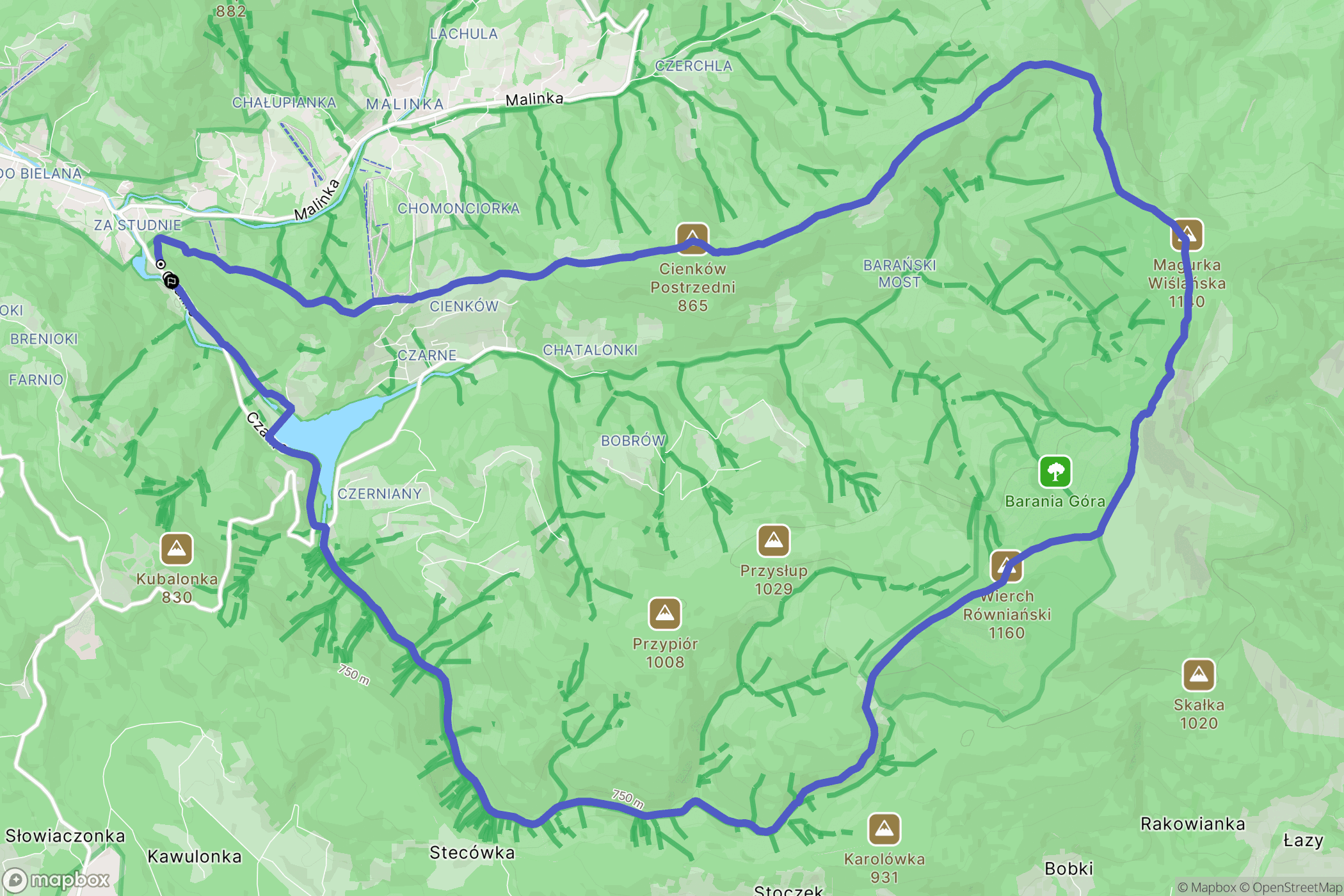 Wisła: mapa trasy - Poland