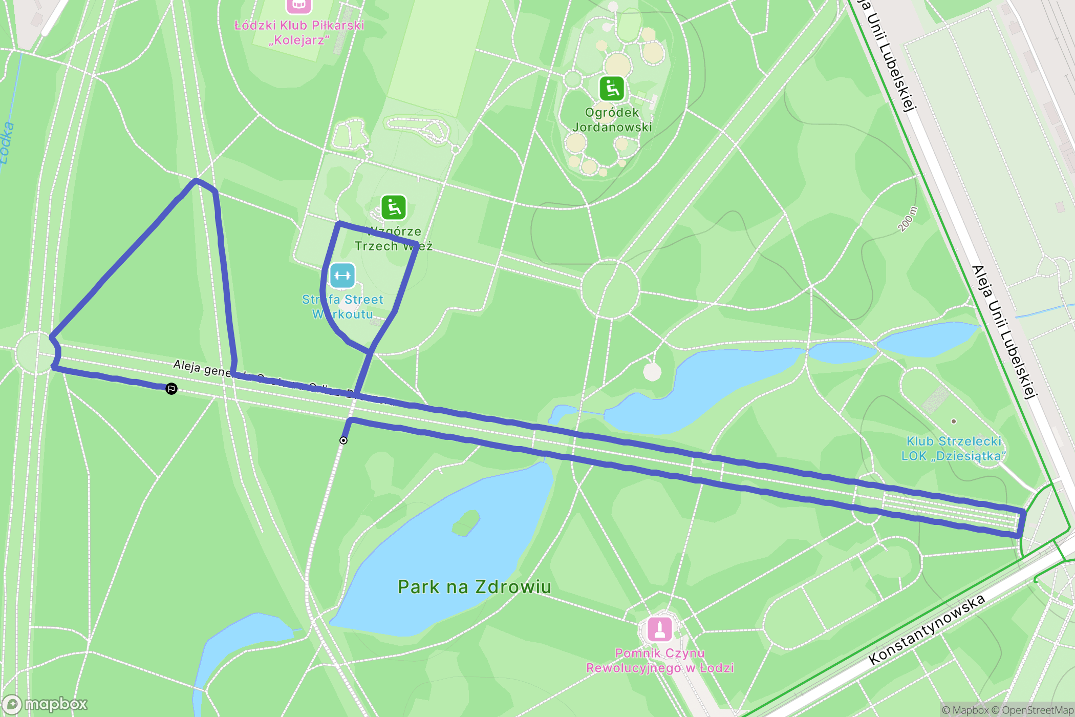 Łódź: mapa trasy - Poland