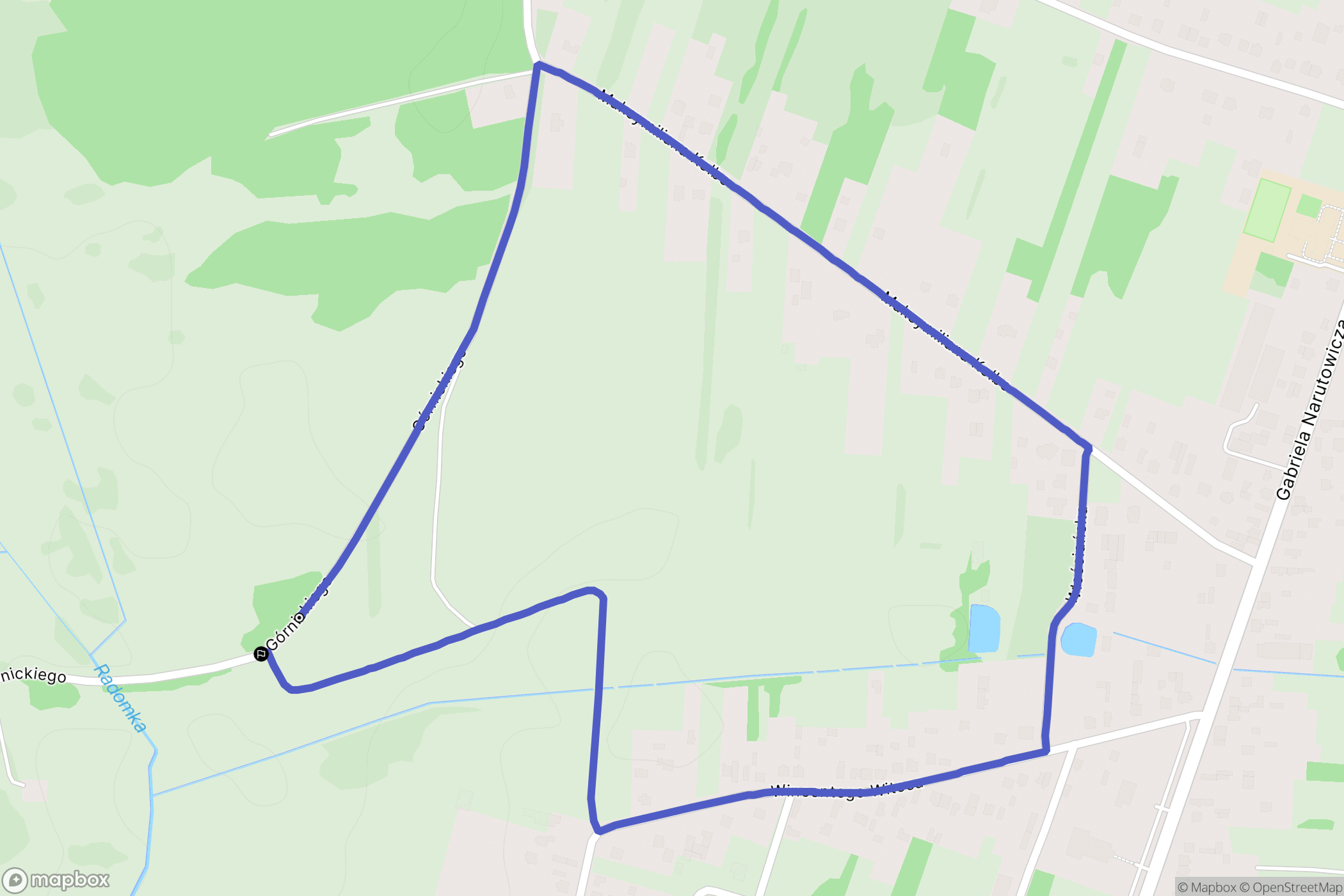 Radomsko: mapa trasy - Poland
