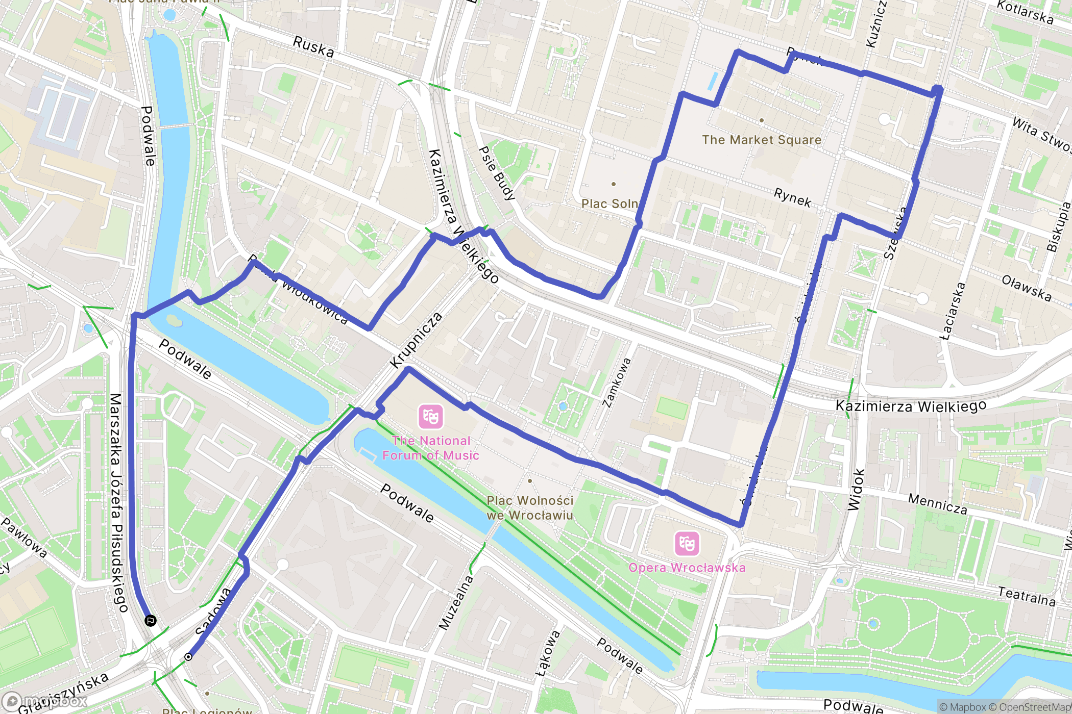 Wrocław: mapa trasy - Poland