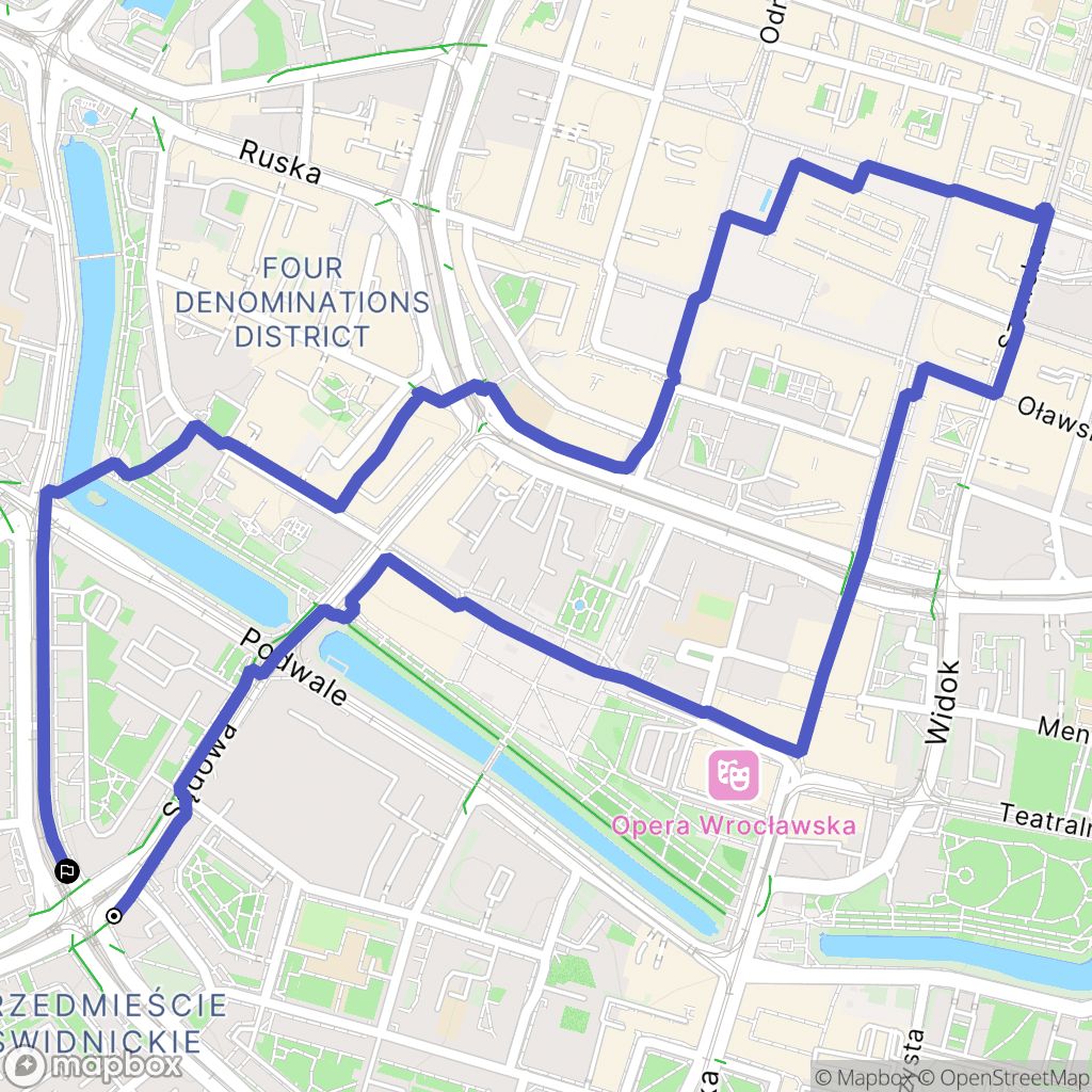 Wrocław: mapa trasy - Poland