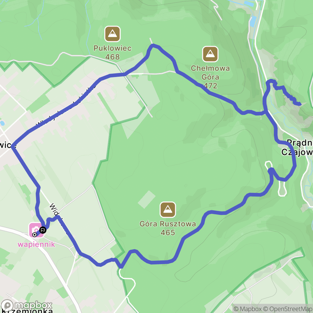 Czajowice: mapa trasy - Poland