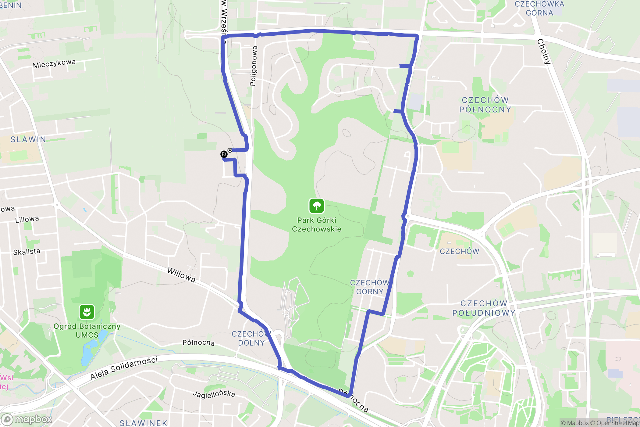 Lublin: mapa trasy - Poland