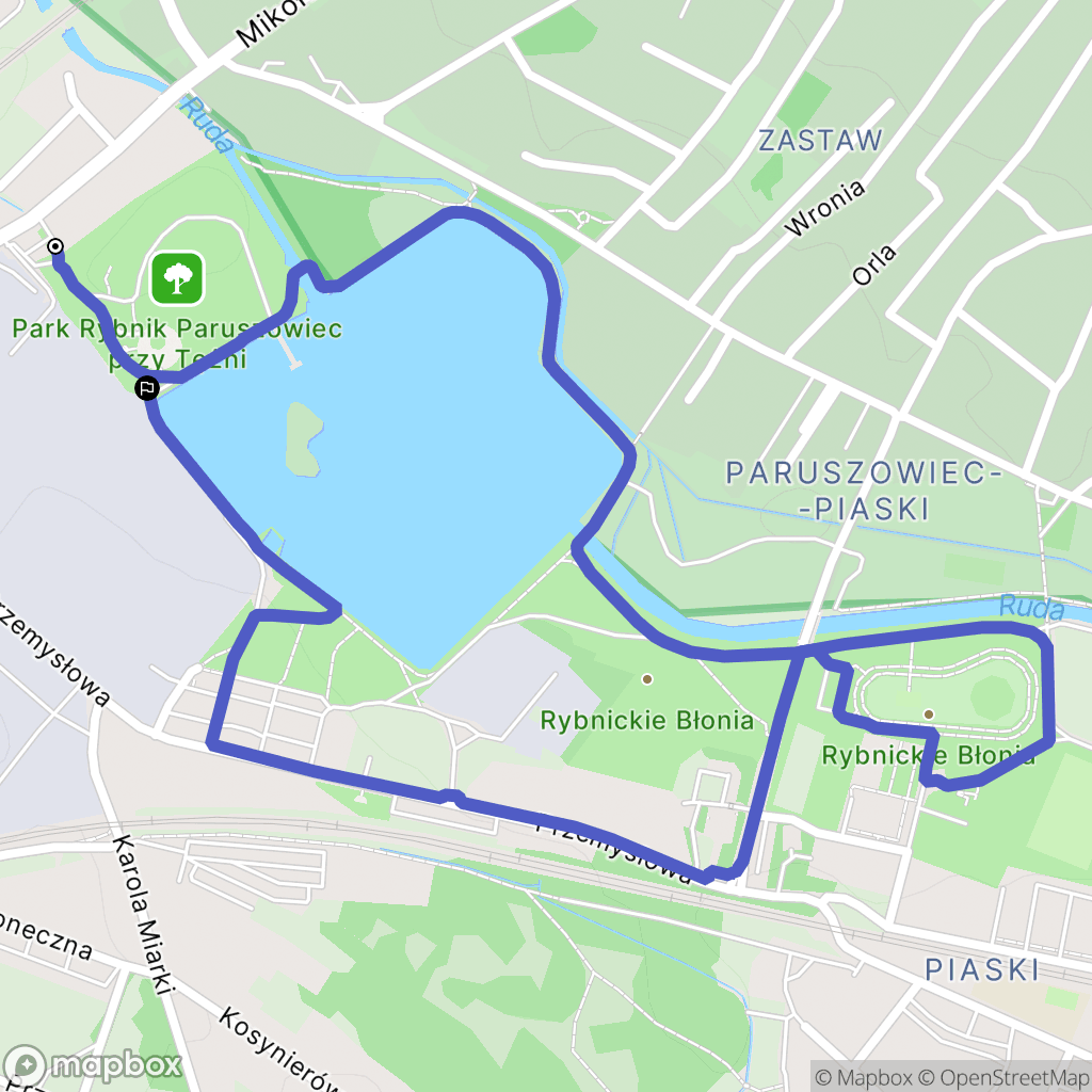 Rybnik: mapa trasy - Poland