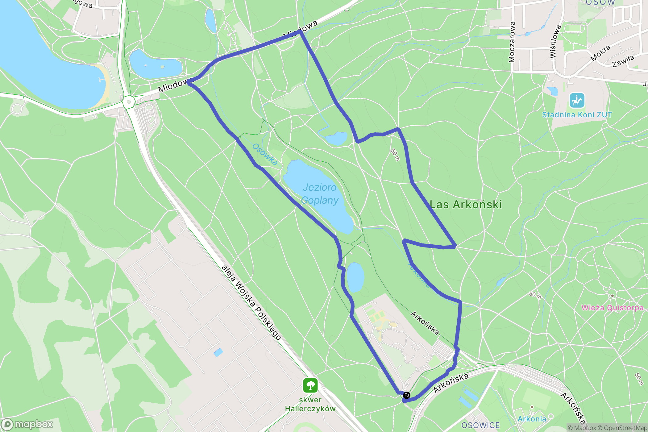 Szczecin: mapa trasy - Poland