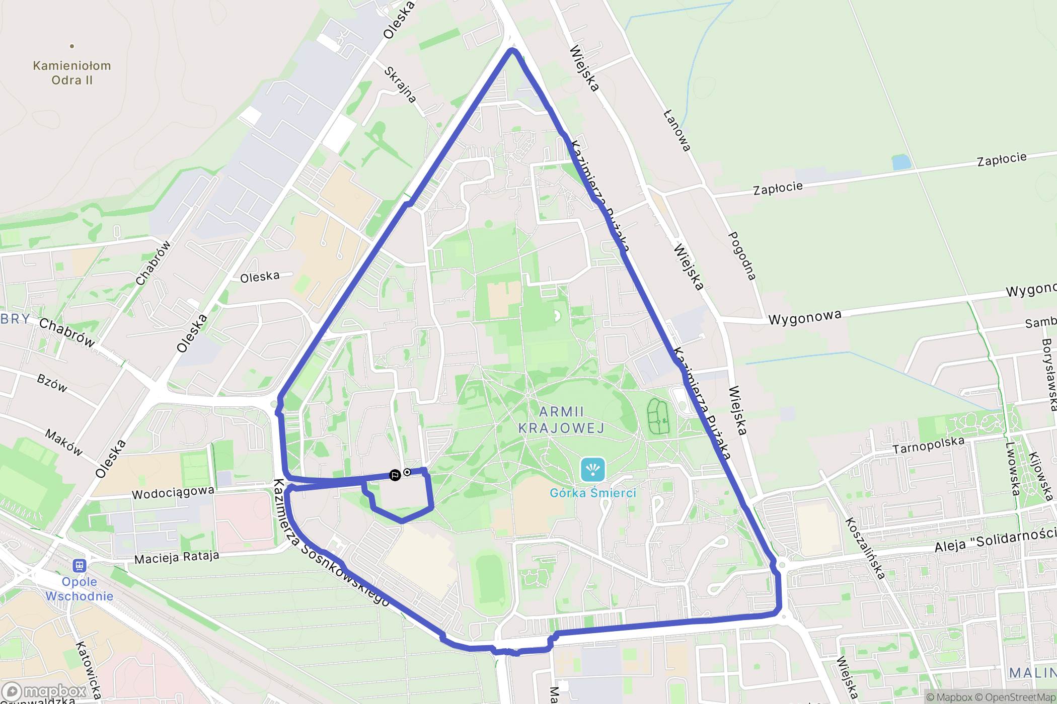 Opole: mapa trasy - Poland
