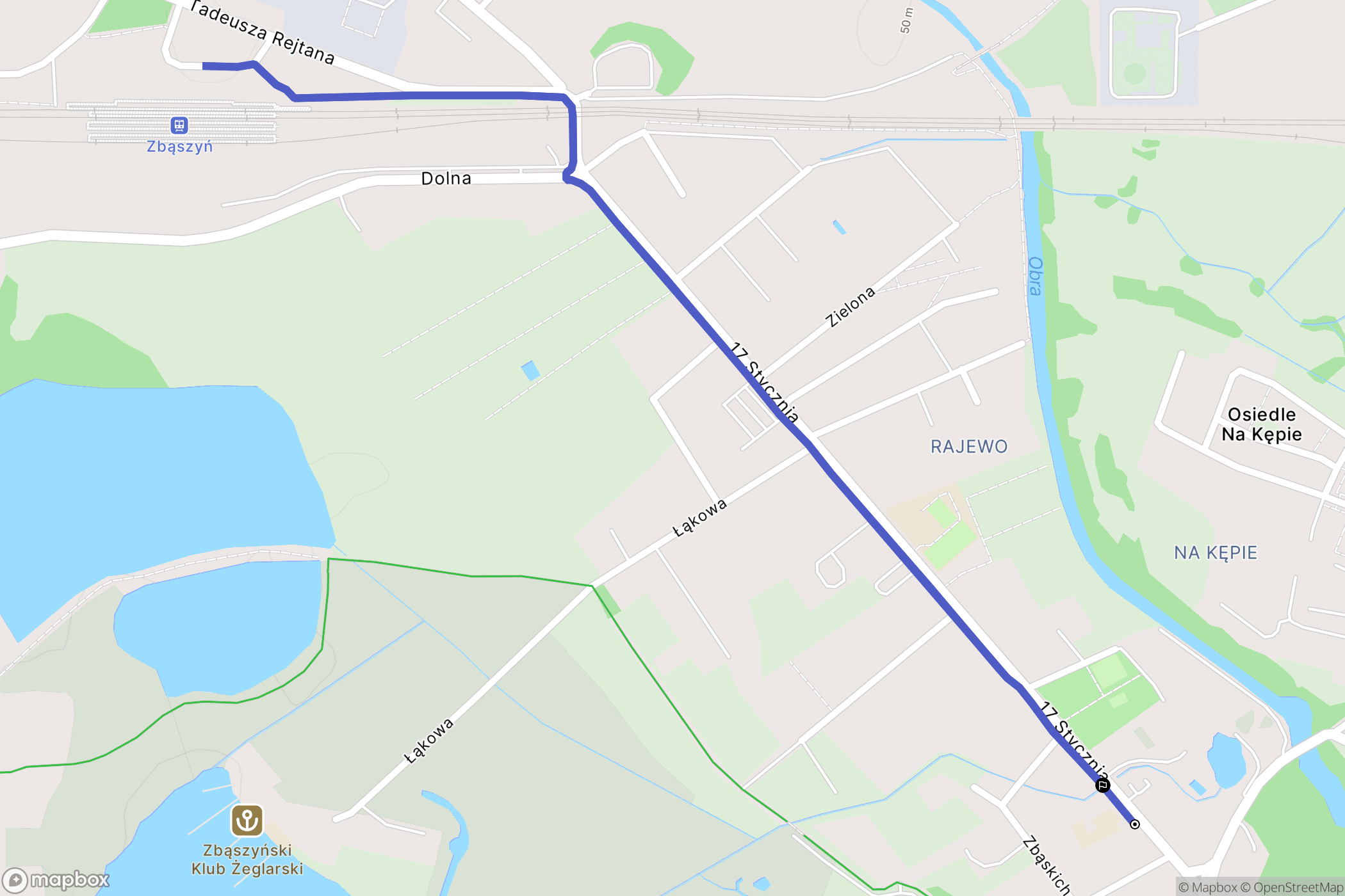 Zbąszyń: mapa trasy - Poland