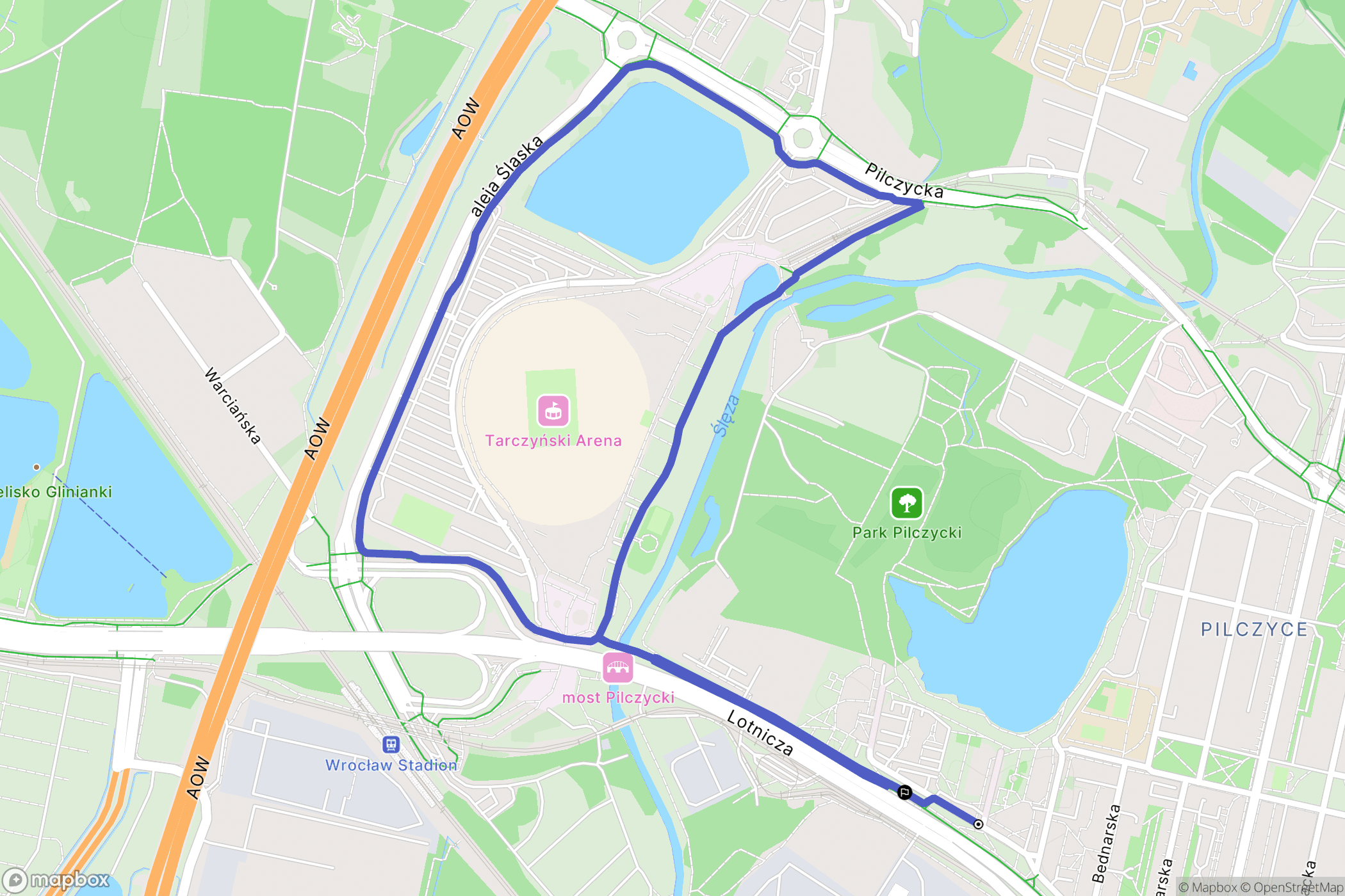 Wrocław: mapa trasy - Poland